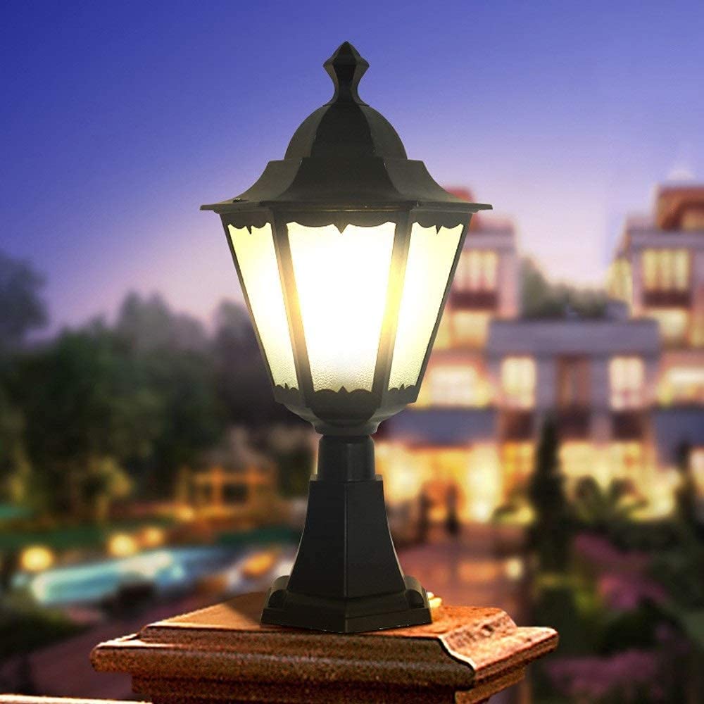 Classic European Outdoor Pole Lantern - Waterproof IP65 Rust-Resistant Column Light for Garden, Plaza & Landscape Lighting | Perfect for Pathway, Porch & Entryway Illumination