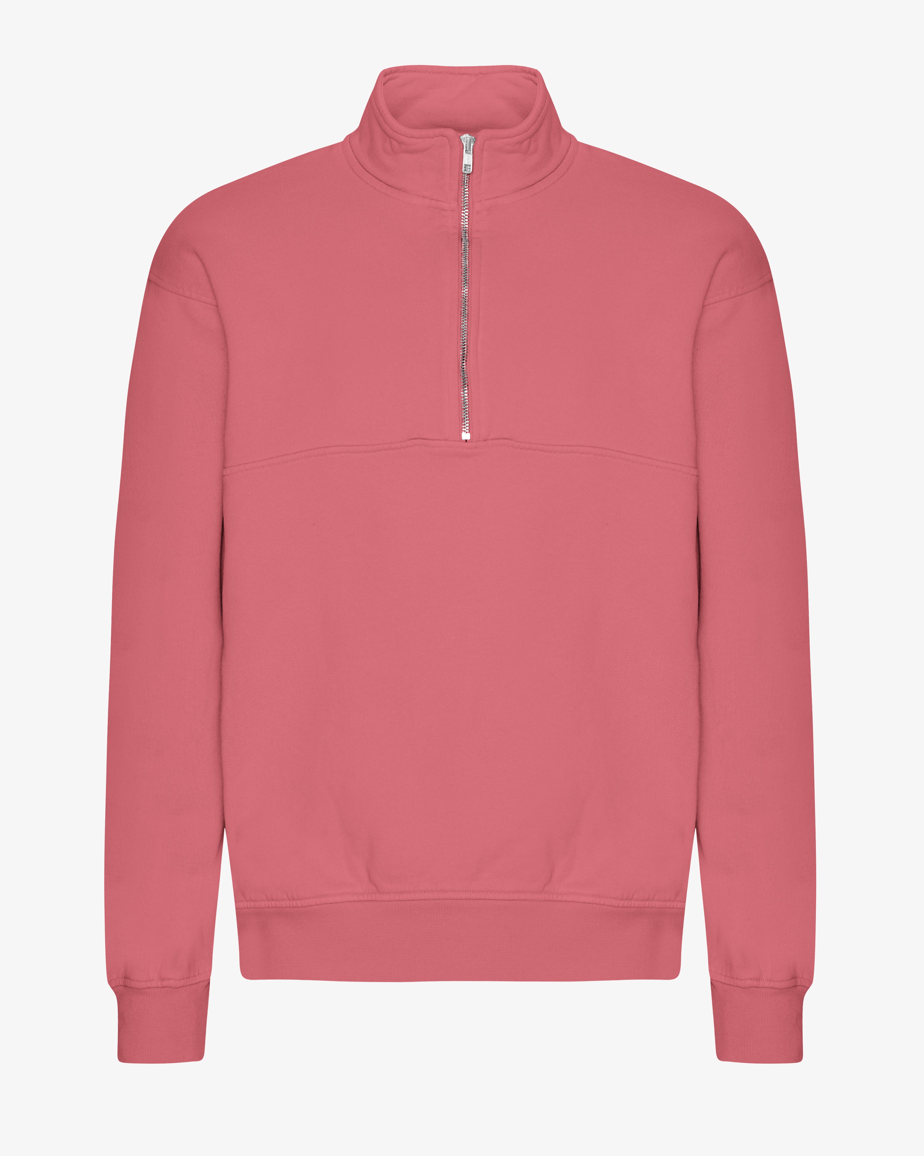 Organic Quarter Zip Sweatshirt for Women - Soft Raspberry Pink Pullover for Casual Wear & Outdoor Activities