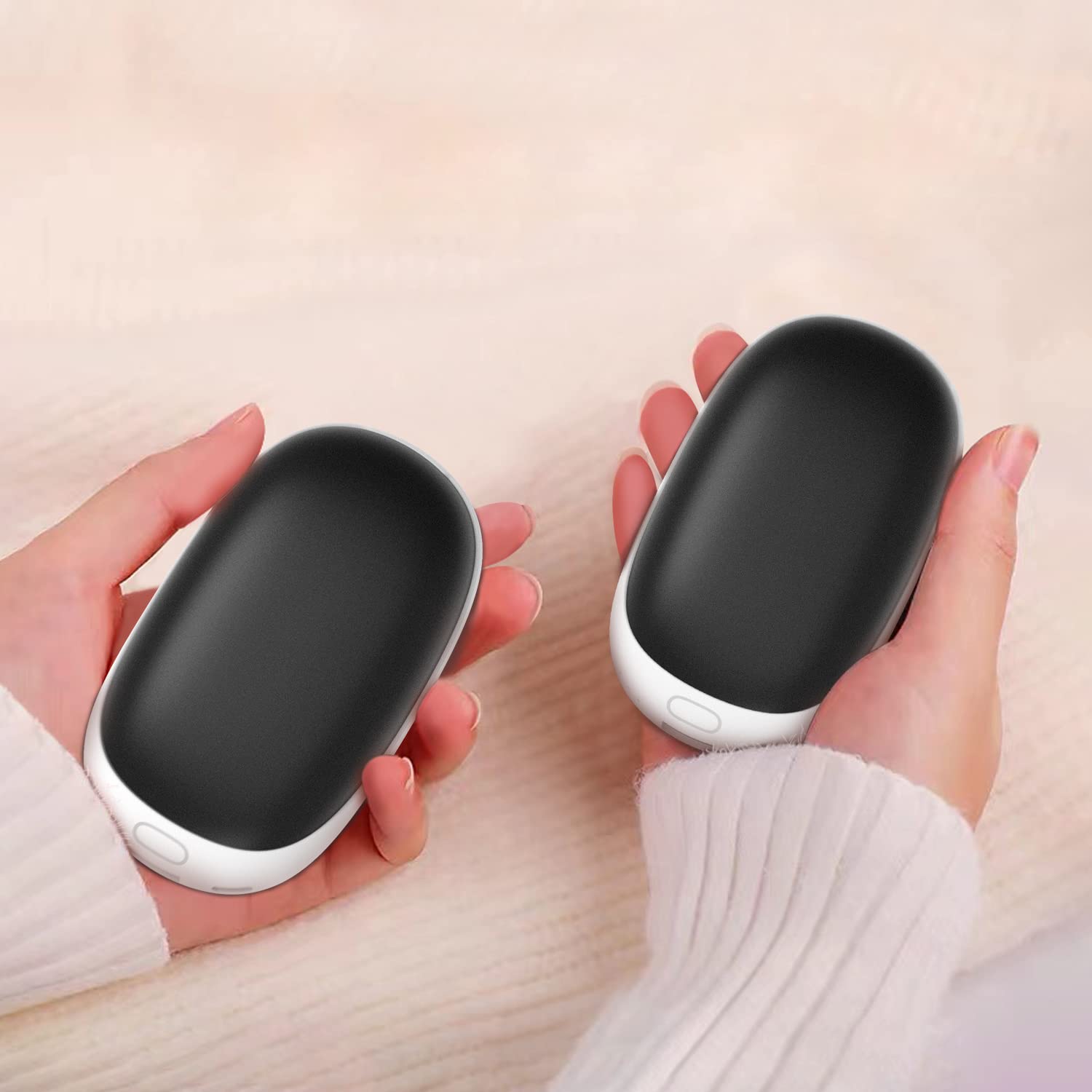 Rechargeable Hand Warmers 2-Pack - 5000mAh Portable Magnetic Electric Hand Warmer with USB Power Bank, Long Lasting Pocket Heater for Outdoor Activities, Camping, Hiking - Perfect Warm Gift for Women & Men