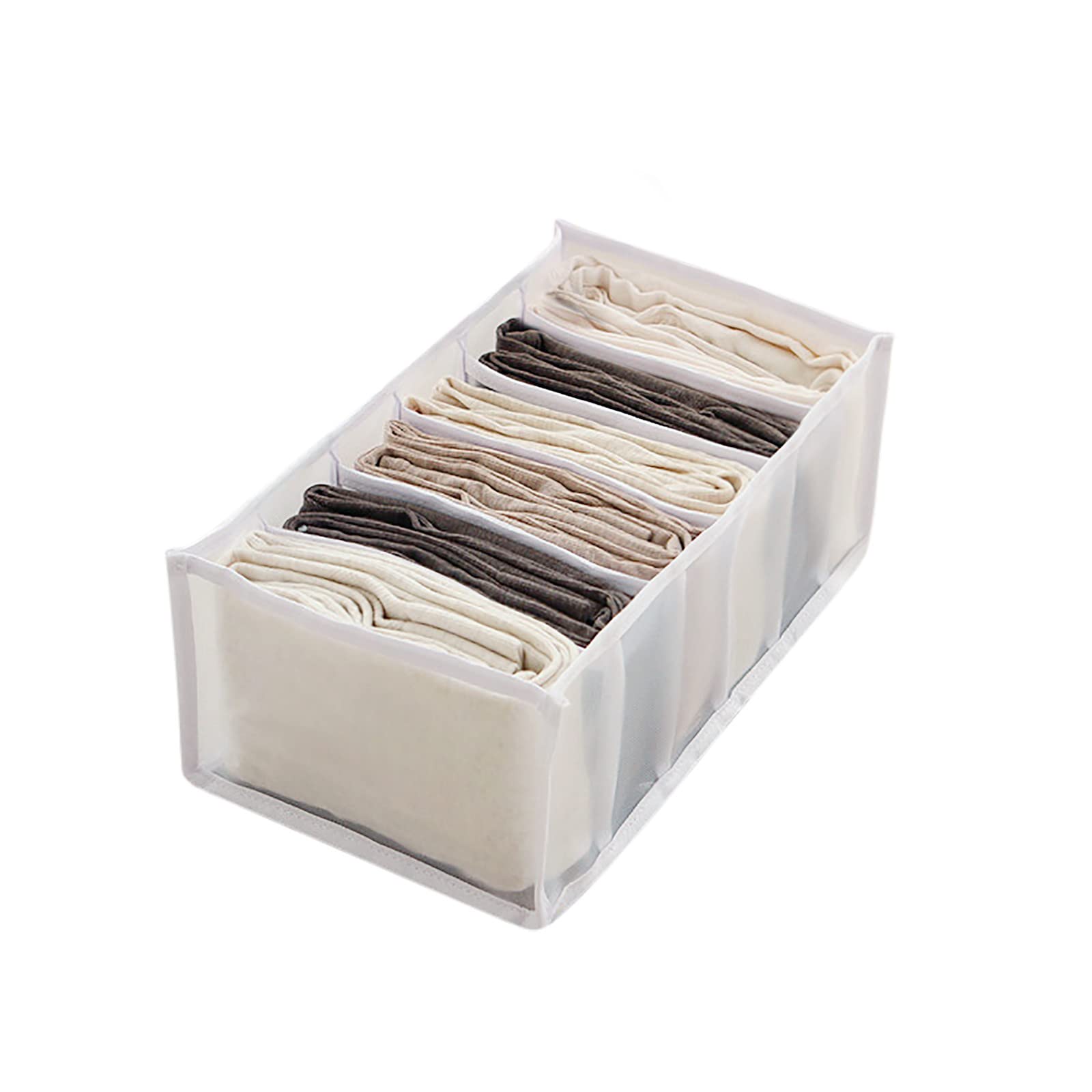 VBAutumn Storage Box - Mesh Drawer Organizer for Pants, Clothes & Accessories - White (Size E) - Perfect for Closet, Dresser & Home Organization