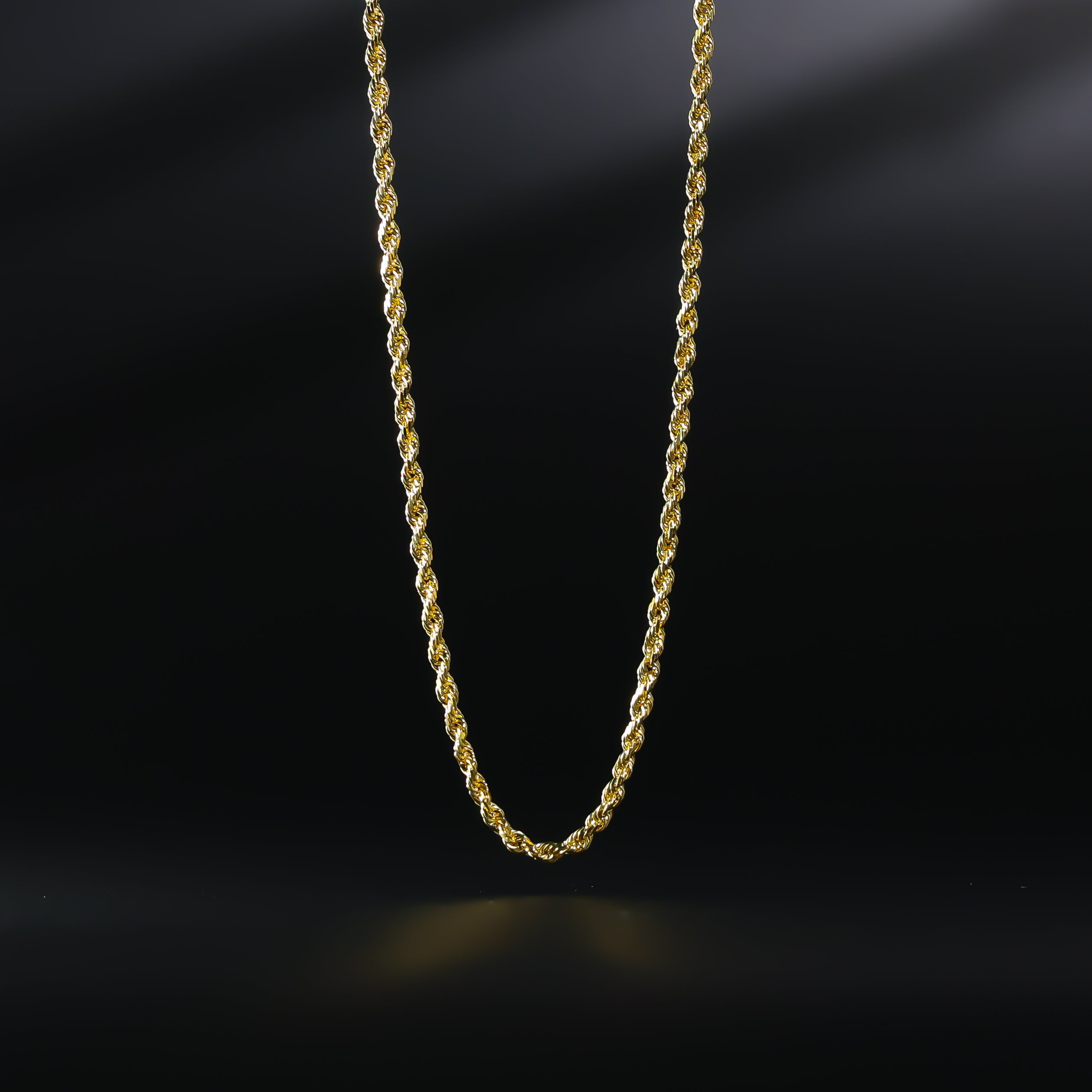 2.5mm Gold Diamond Cut Solid Rope Chain Necklace for Men & Women - Model 0388 | Perfect for Layering, Gift Giving & Everyday Wear