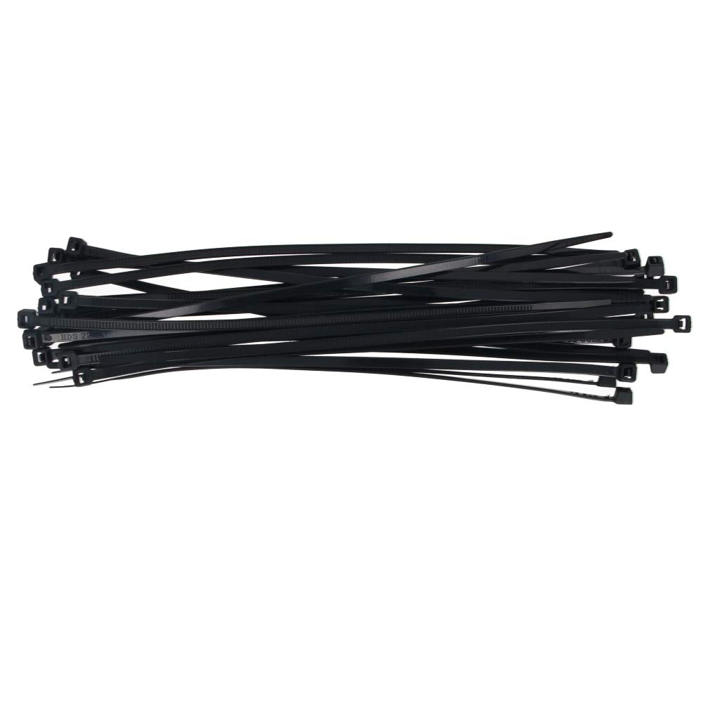 Fielect 100pcs 8-Inch Black Nylon Self-Locking Cable Ties - Heavy Duty Zip Ties for Wire Management, Organizing Cords & Bundling Cables - Perfect for Home, Office, Garage, Workshop, Data Centers & DIY Projects (Black)