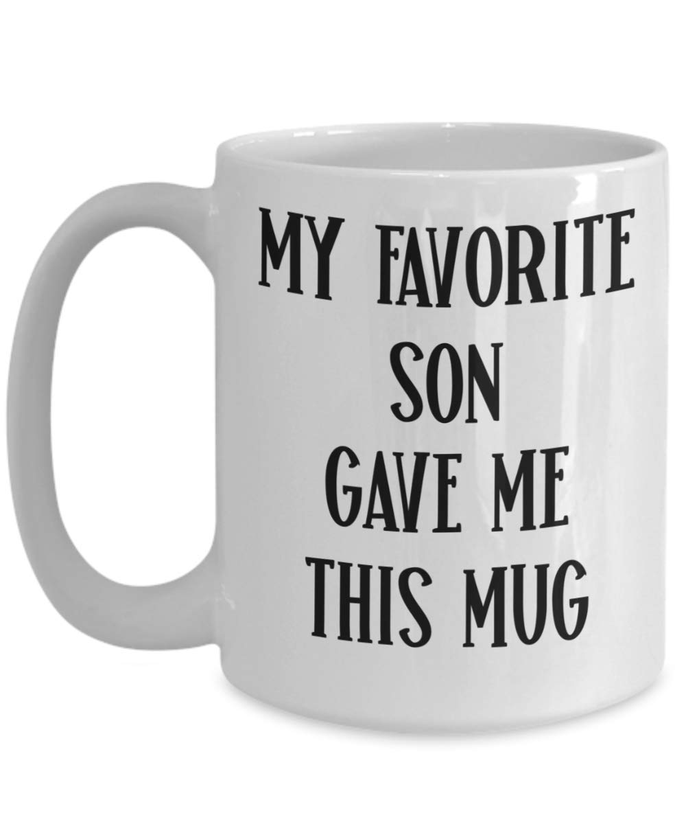 Funny Birthday Gift for Mom or Dad - Best Father's Day & Mother's Day Coffee Mug from Son - Unique Tea Cup Gag Gift for Parents - Perfect for Morning Coffee, Office Use & Special Occasions
