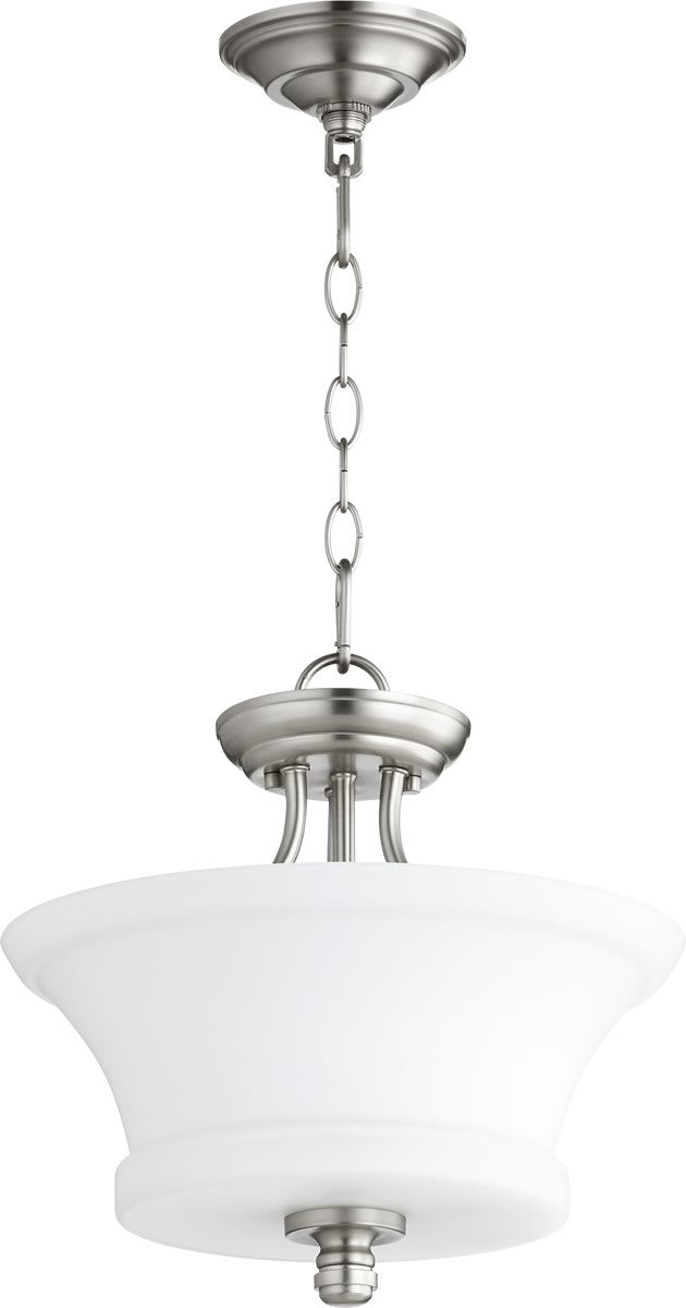 13W Rossington 2-Light Dual Mount Ceiling Light Fixture in Satin Nickel - Perfect for Bedroom, Kitchen, and Hallway Lighting