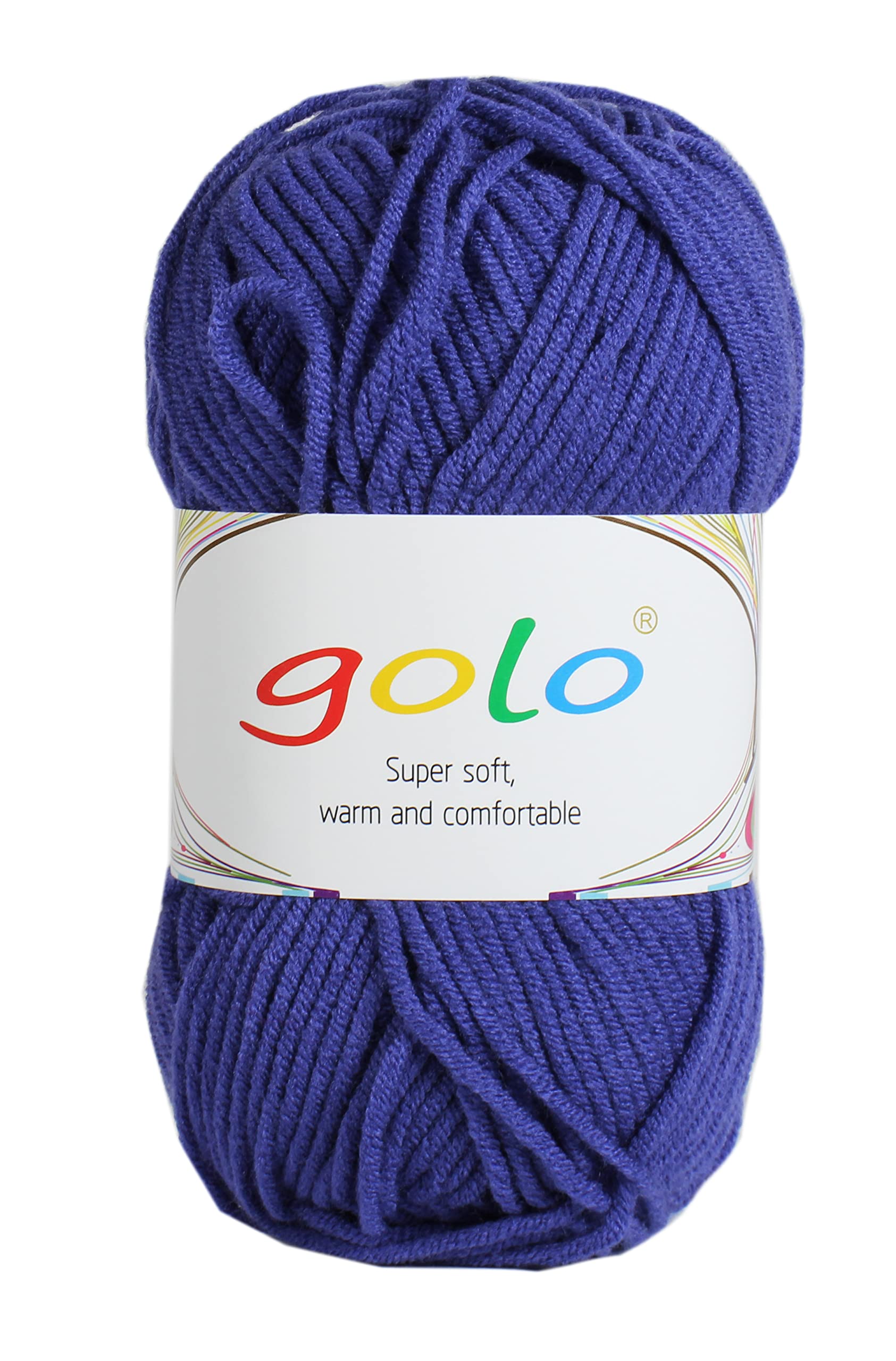 Golo Acrylic Yarn 50g - Soft Blanket Yarn for Crocheting & Knitting - Premium Craft Yarn (1 Skein, Blue-28) - Perfect for DIY Blankets, Scarves & Baby Clothes
