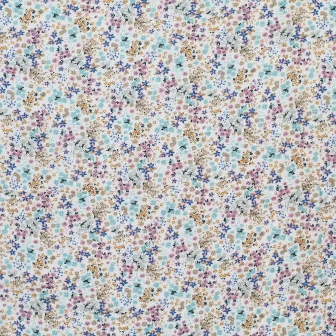 Vintage Pink Love Flower Double Gauze Fabric - Soft & Breathable Material for Dresses, Blouses, and DIY Sewing Projects