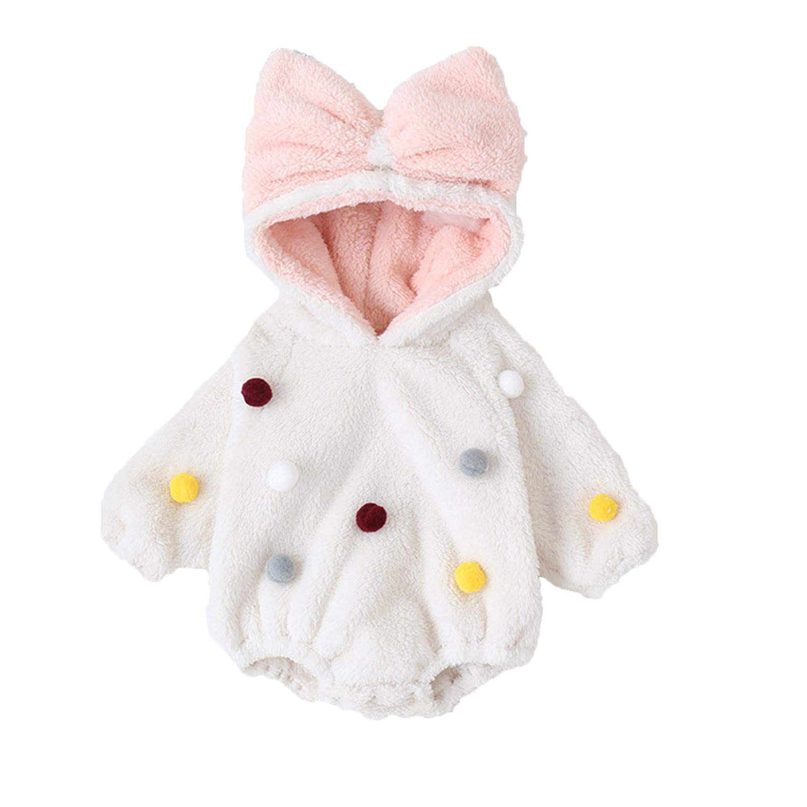 Windproof Cartoon Hooded Romper for Baby Girls - Winter Bodysuit & Coat (12-18 Months) - Perfect for Outdoor Play & Cold Weather