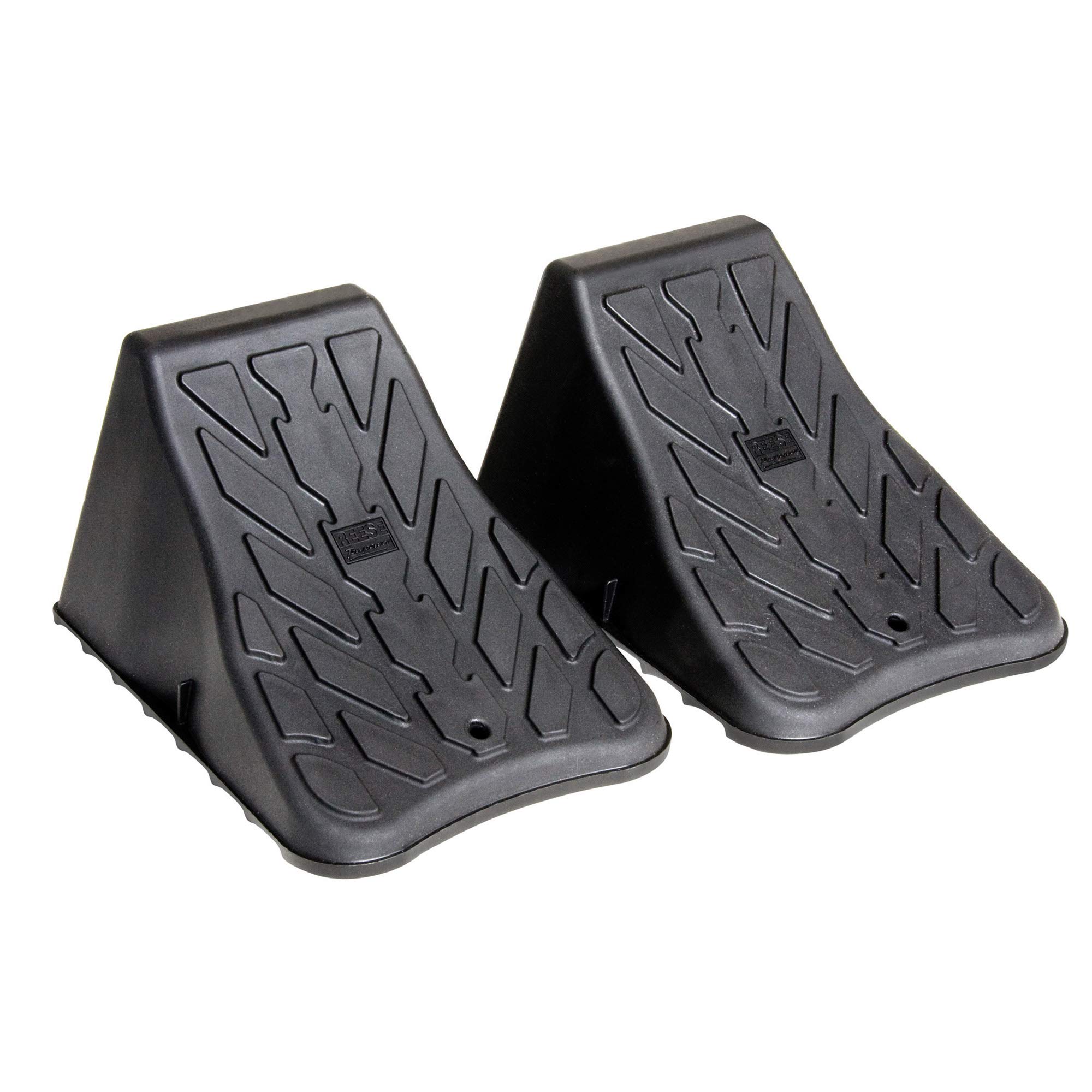 Cequent Trailer Wheel Chocks - Heavy Duty Rubber Dock Wheel Stops for Trailers, RVs, Boats & Trucks - Secure Parking & Loading Dock Safety Accessories