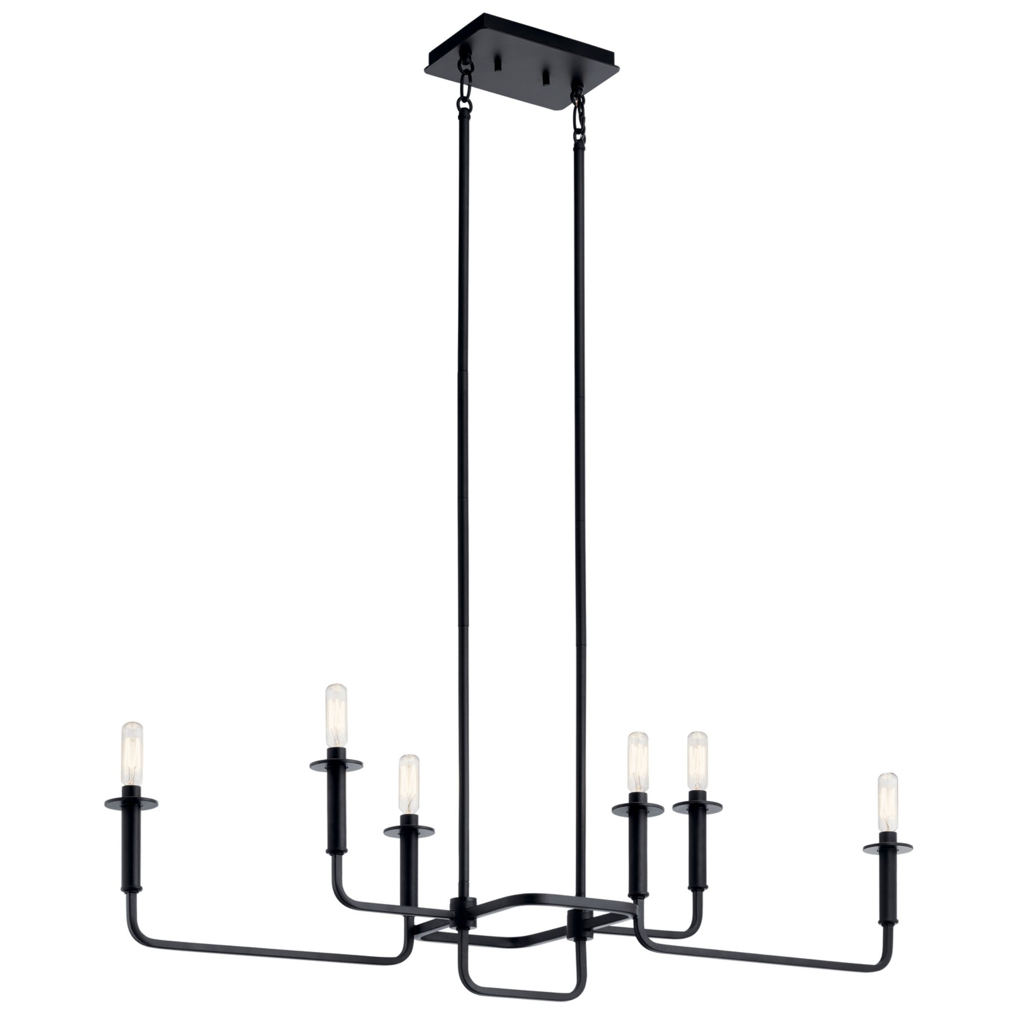 Alden 39 Inch 6-Light Black Chandelier - Modern Ceiling Light Fixture for Dining Room, Bedroom, or Living Room Decor