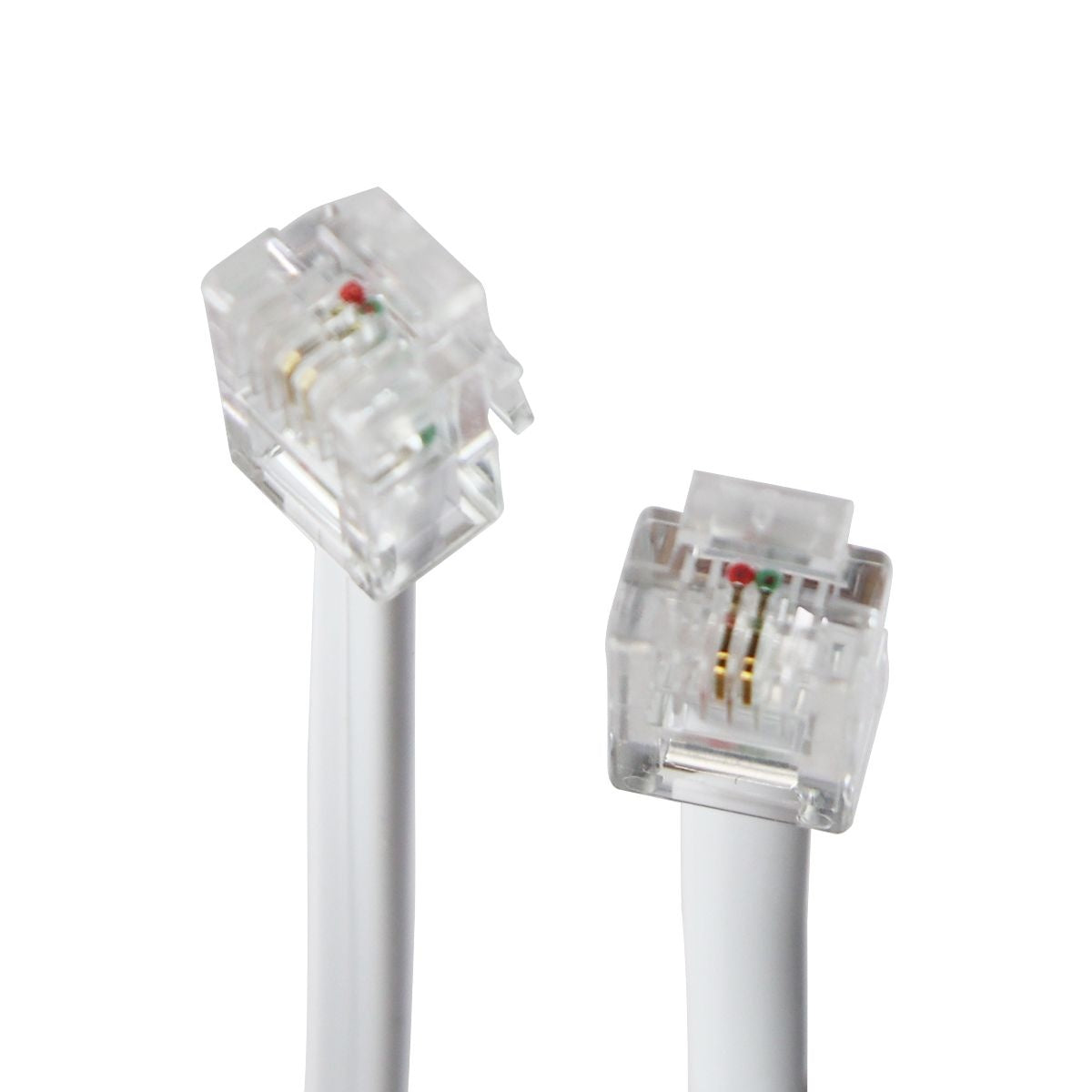 5 Foot Telephone Cable with RJ11 Male Connectors - 2 Wire White Cord for Landline Phones, Modems, Fax Machines & Home Office Use (TE212689)