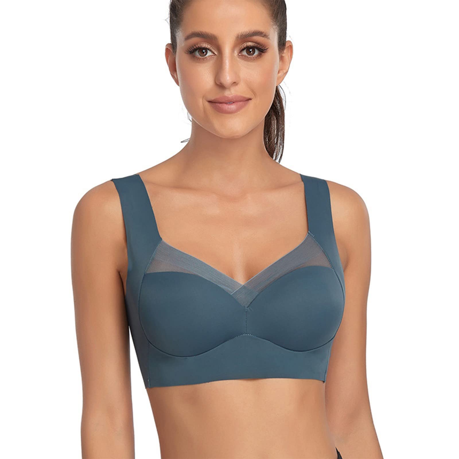 Plus Size Wirefree Lace Minimizer Bra - Comfortable for Sports & Daily Wear