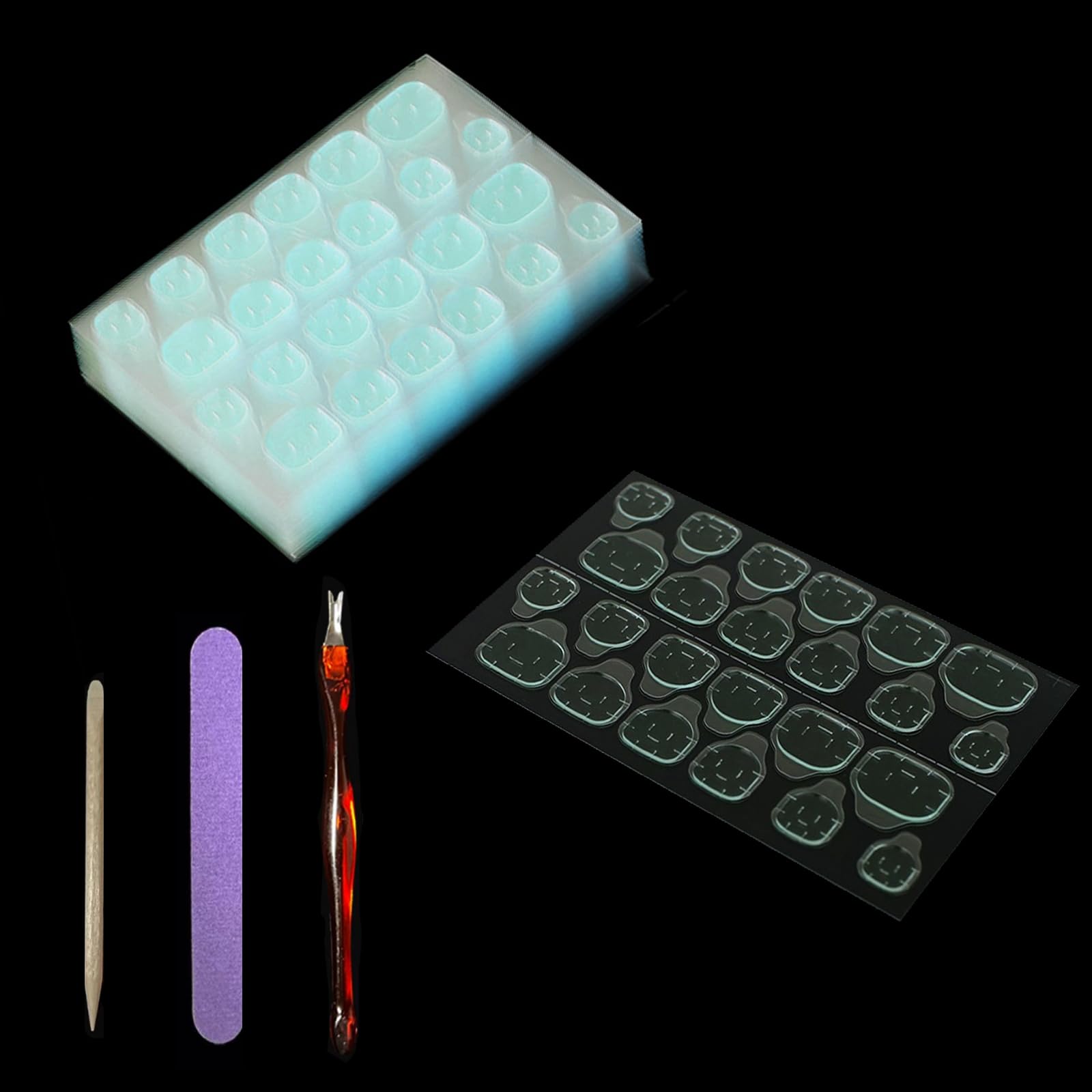 Double Sided Nail Adhesive Tabs - 0.35mm Thin, Waterproof & Breathable Press On Nail Glue Stickers for False Nails (Large Size) - Perfect for Salon Quality Manicures at Home, Parties, and Special Occasions
