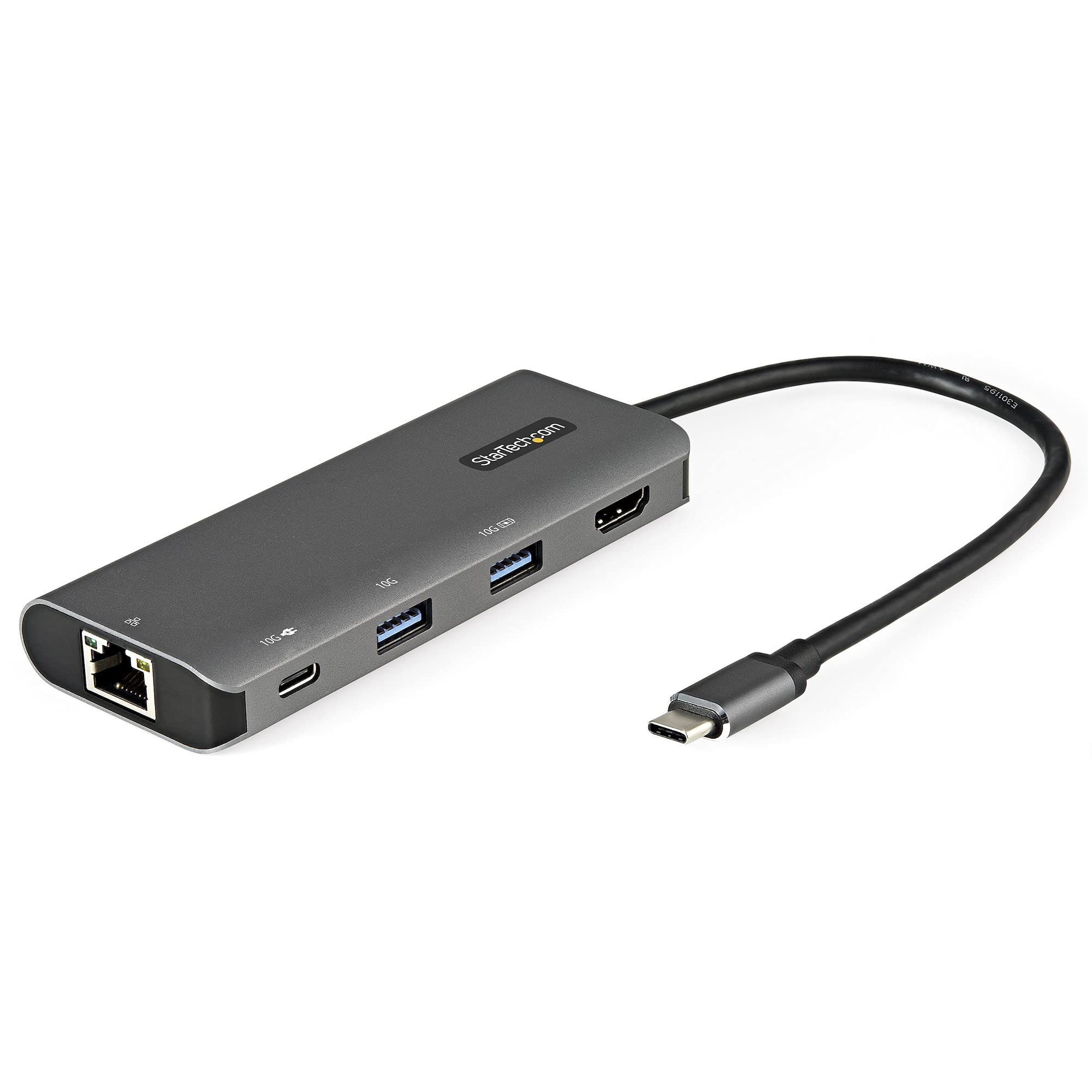 StarTech.com USB C Hub with HDMI 4K 30Hz, 10Gbps USB 3.1/3.2 Gen 2, 100W Power Delivery, Gigabit Ethernet & 3-Port USB Hub - Compact Laptop Docking Station for MacBook Pro/Air, Dell XPS, HP, Lenovo - Ideal for Home Office, Remote Work & Travel (DKT31CHPDL)