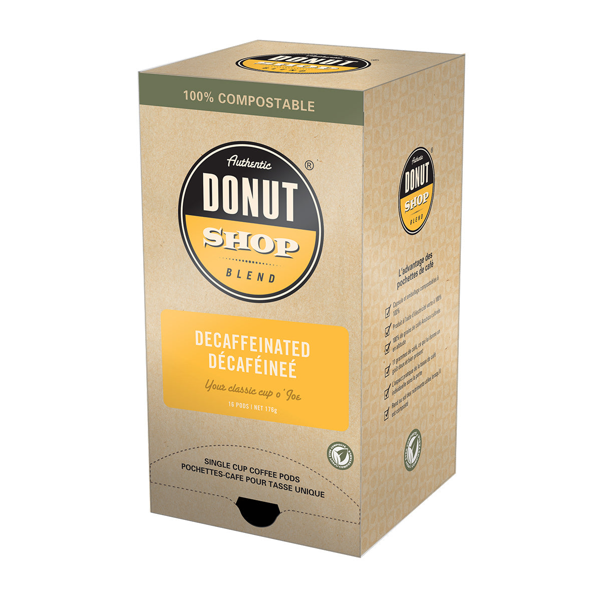 Authentic Donut Shop Decaf Coffee Pods - 16 Count K-Cup Compatible for Keurig Brewers | Perfect for Home, Office & Gift Giving