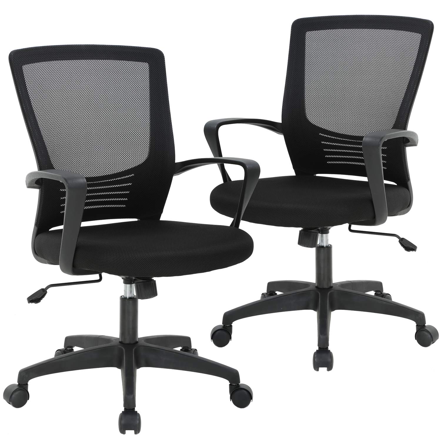Ergonomic Mesh Office Chair with Lumbar Support - Adjustable Swivel Rolling Computer Desk Chair for Women & Men - 2 Pack Set - Perfect for Home Office, Gaming, and Workspaces