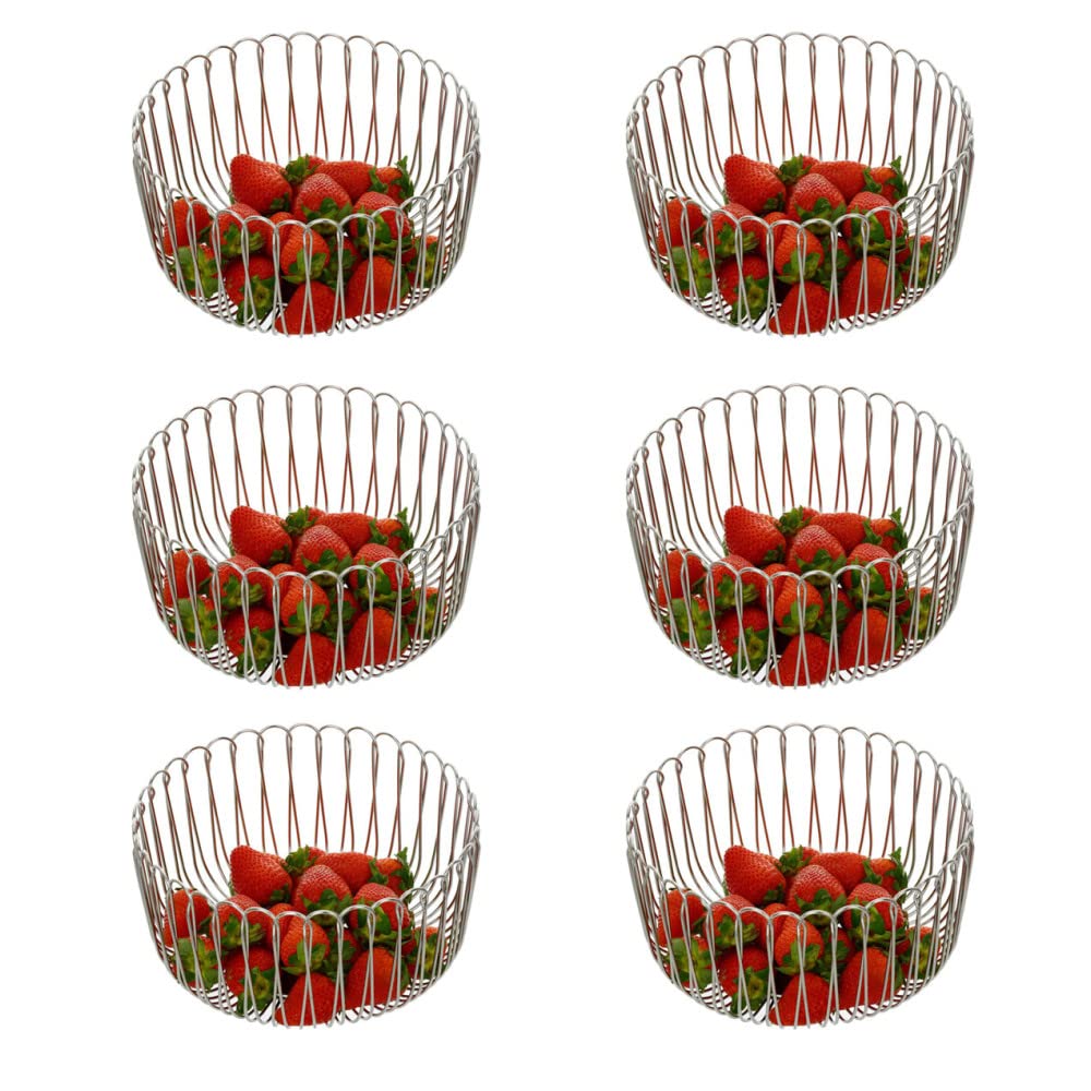 YBM Home 6-Piece Fruit Basket Bowl Set for Kitchen Counter, Pantry & Dining Table - Perfect for Organizing Fruits, Vegetables & Snacks