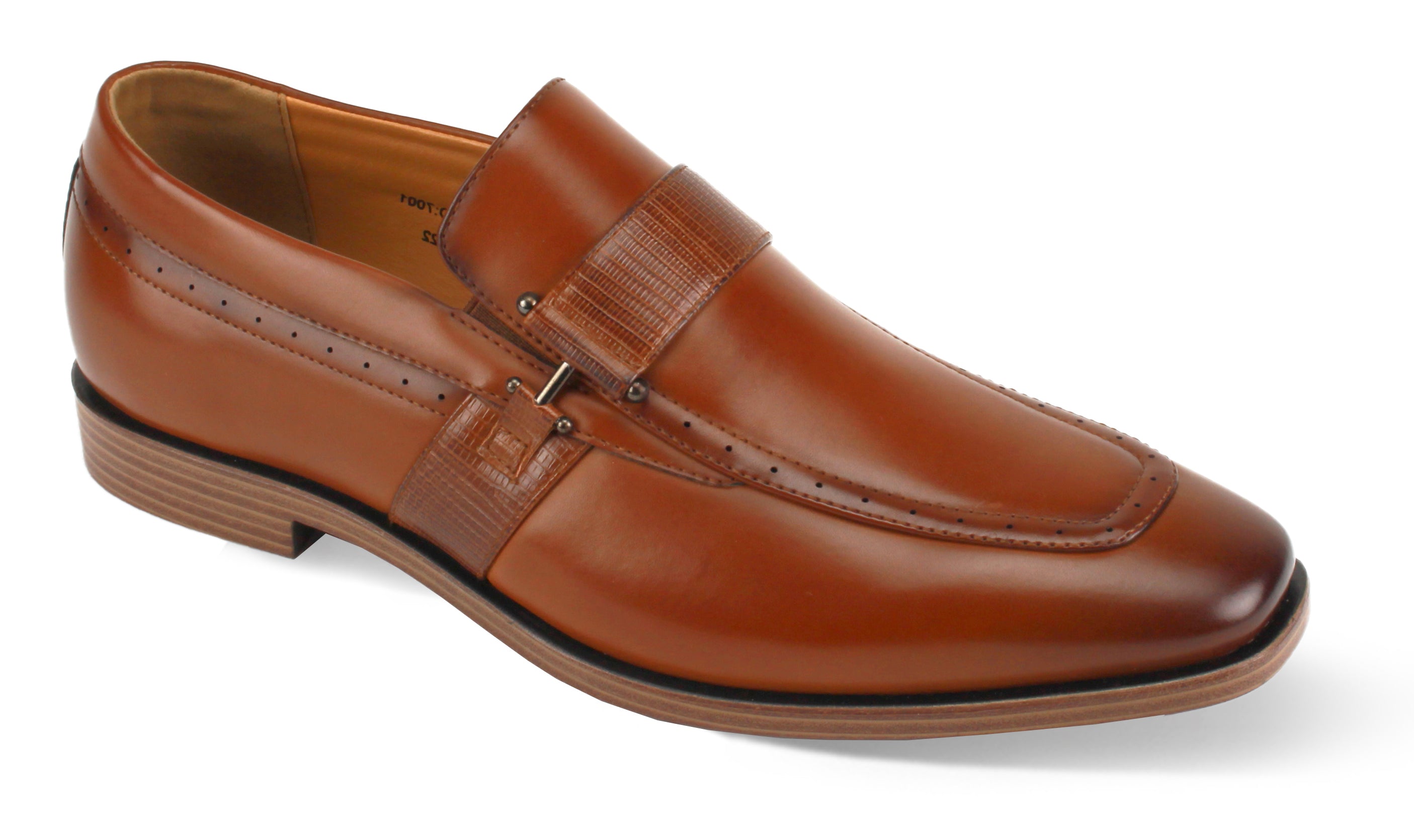 Antonio Cerrelli 7001 Genuine Leather Cognac Dress Shoes for Men - Medium Width - Perfect for Business, Weddings & Formal Occasions