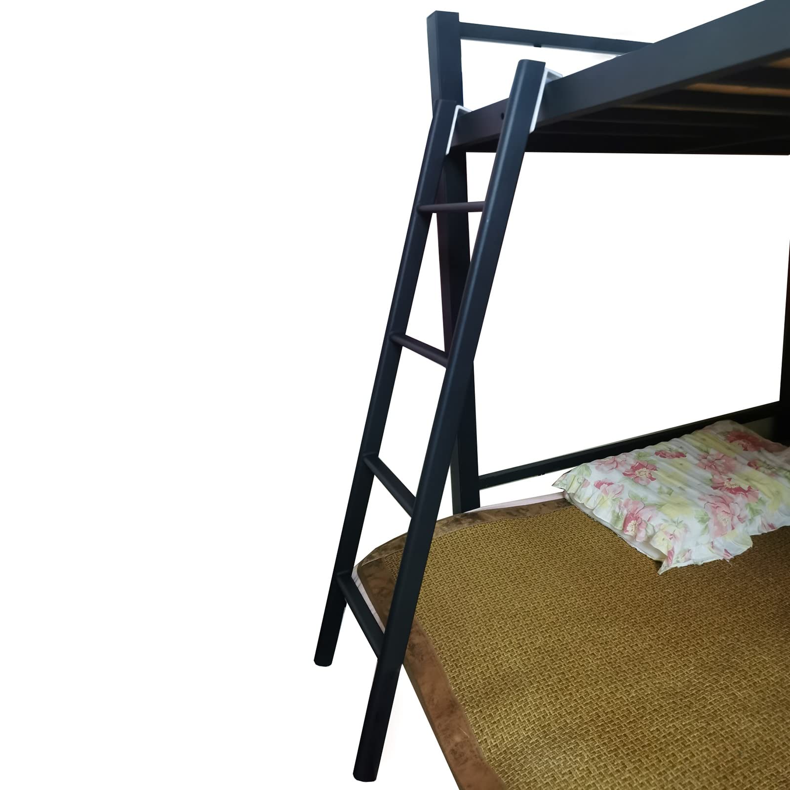 Heavy Duty Metal Twin Bunk Bed Ladder with Hook - 150kg Capacity for Kids, Adults & Elderly - 45.7 Inch Loft Bed Ladder for Bedroom, Apartments & RV - Durable Black Bunk Bed Climbing Ladder - Perfect for Space-Saving Bunk Beds & Compact Living Spaces