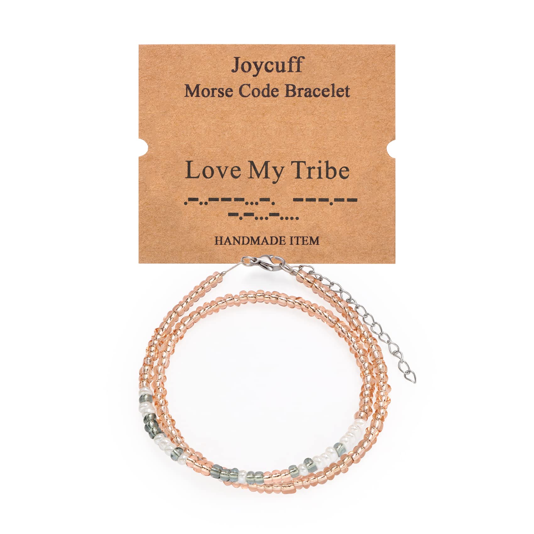 Morse Code Bracelet for Women - Layered Beaded Strand Bracelet Birthday Gift for Mom, Aunt, Wife, Friends - Perfect for Anniversaries, Mother's Day & Special Occasions