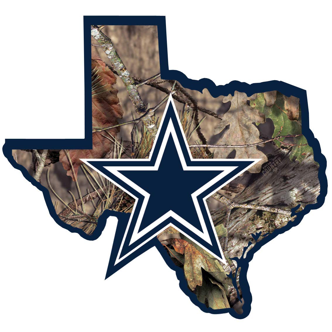 Siskiyou NFL Unisex State Decal with Mossy Oak Camo - Perfect for Car, Laptop & Home Decor for Sports Fans