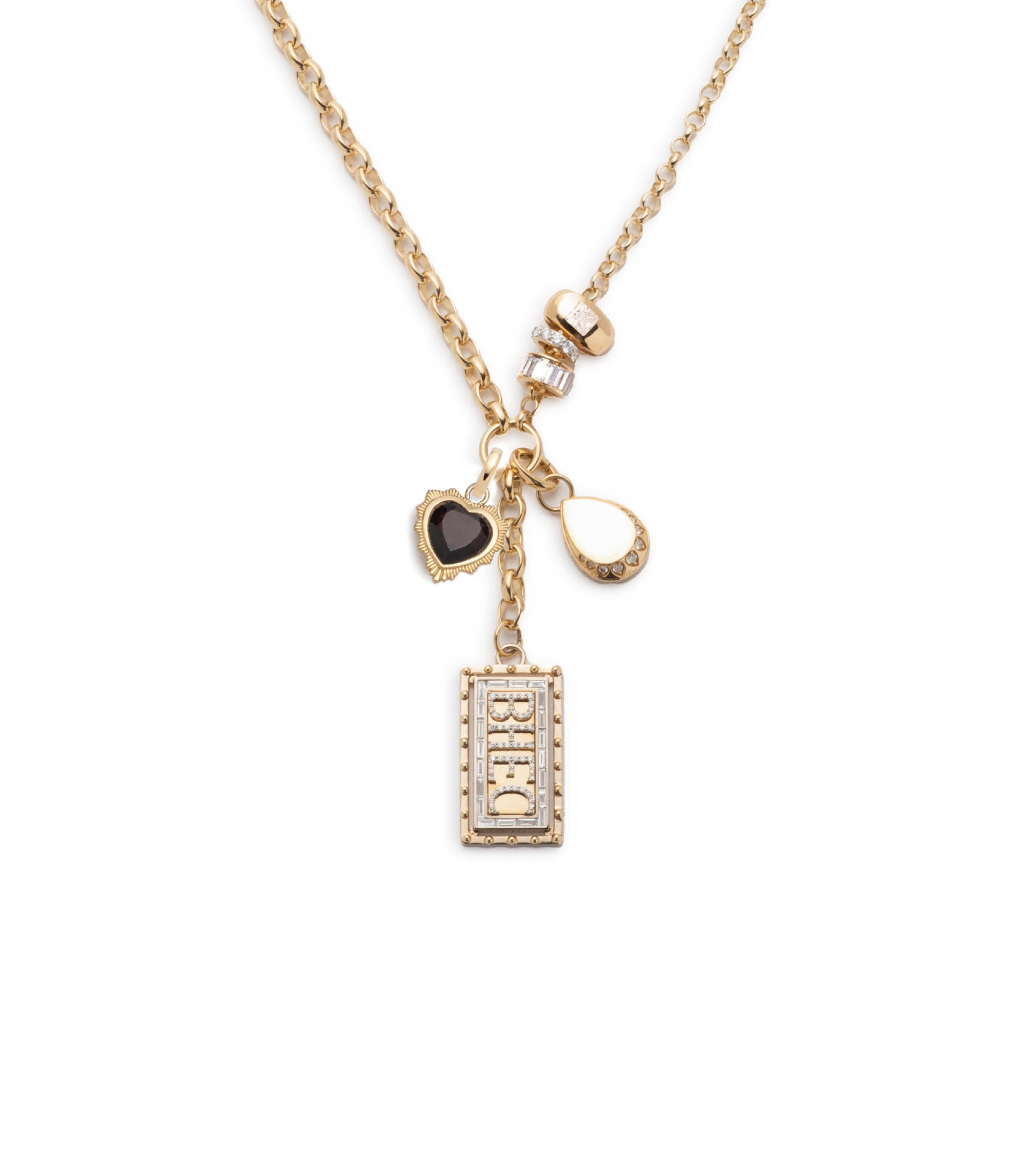 Custom Heavy Mixed Belcher Extension Necklace - Personalized Love & Romance Jewelry for Couples, Anniversaries & Special Occasions