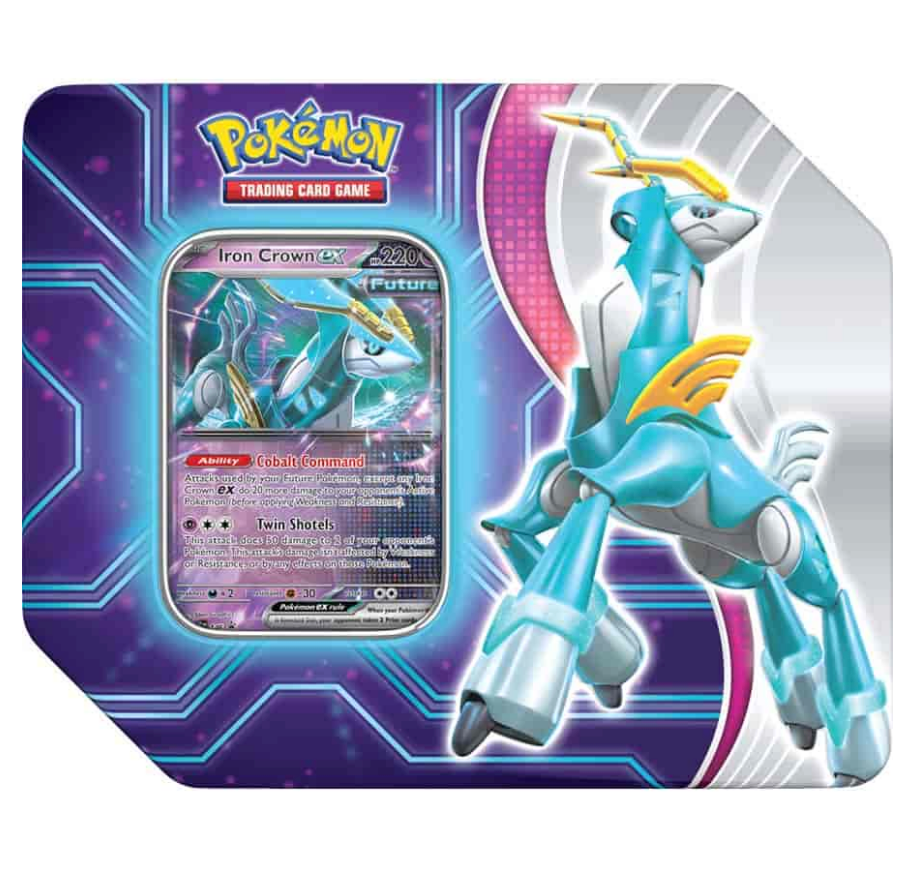 Pokemon TCG: Paradox Destinies Tin (Iron Crown Ex) - Premium Collectible Trading Card Game for Players & Collectors - Perfect for Battles, Gifts & Display