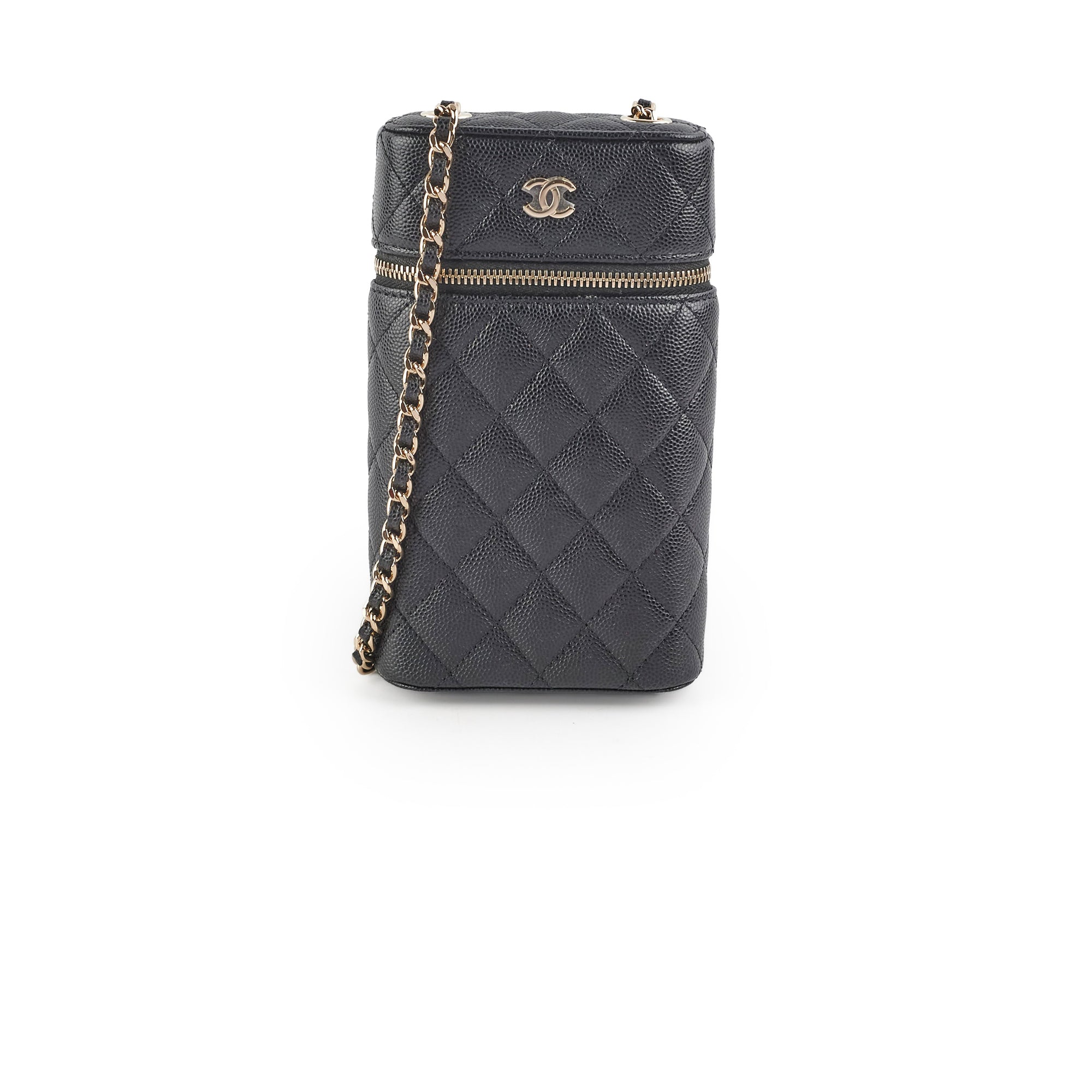 Chanel Caviar Vertical Vanity Case Black 31 Series - Luxury Designer Handbag for Women, Perfect for Travel, Work & Evening Events