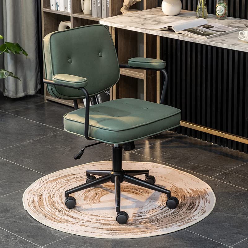 Ergonomic Home Office Chair - Mid Back Computer Desk Chair with Adjustable Height & Lumbar Support - PU Leather or Technical Fabric - Swivel Executive Chair with Padded Armrests - Perfect for Remote Work, Gaming & Study Sessions