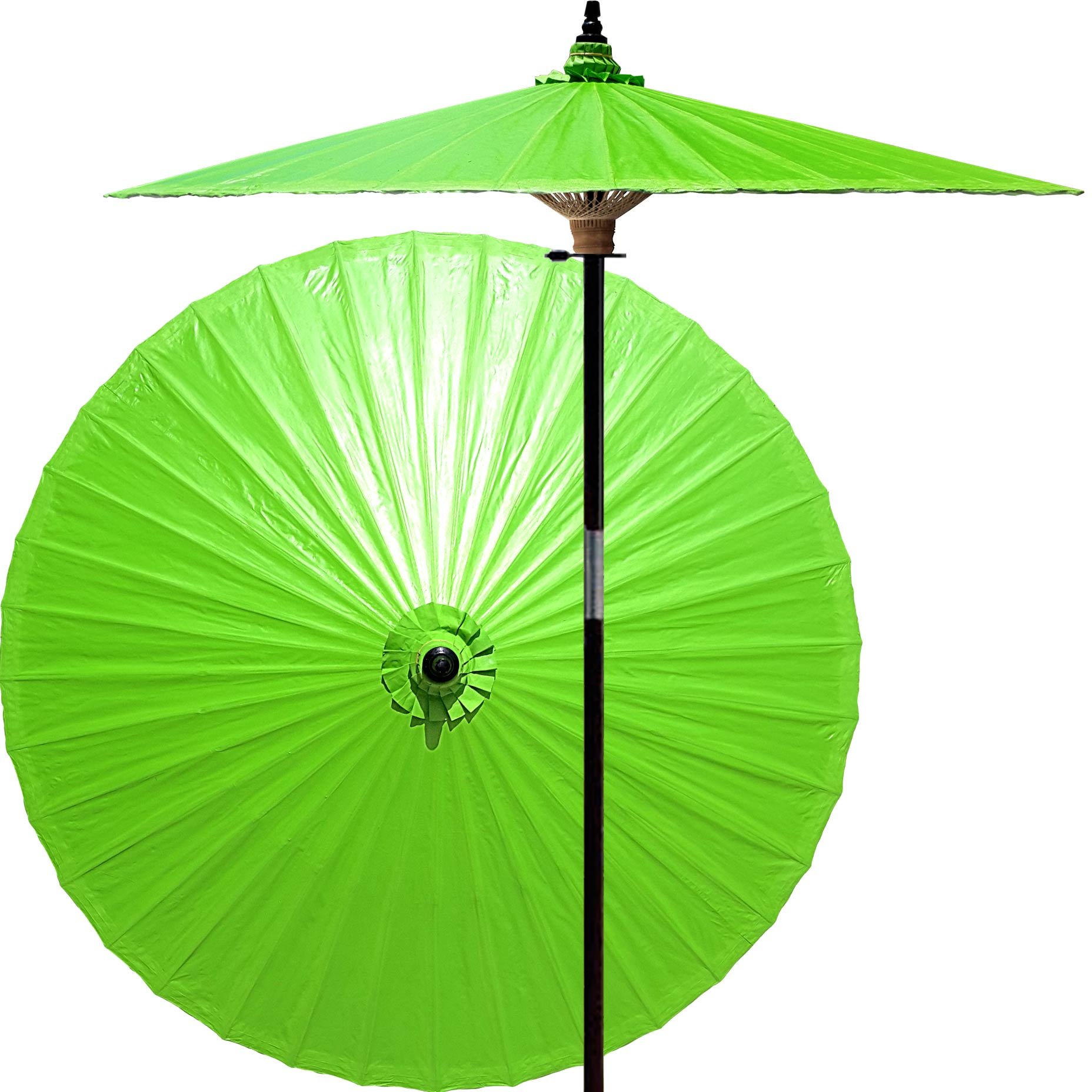 7ft Hand-Painted Solid Color Patio Umbrella - Durable Garden, Pool & Beach Umbrella with Carry Bag | Handcrafted Bamboo Dual-Height Design & Hardwood 2-Piece Pole | Perfect for Outdoor Dining, Lounging and Shade Protection