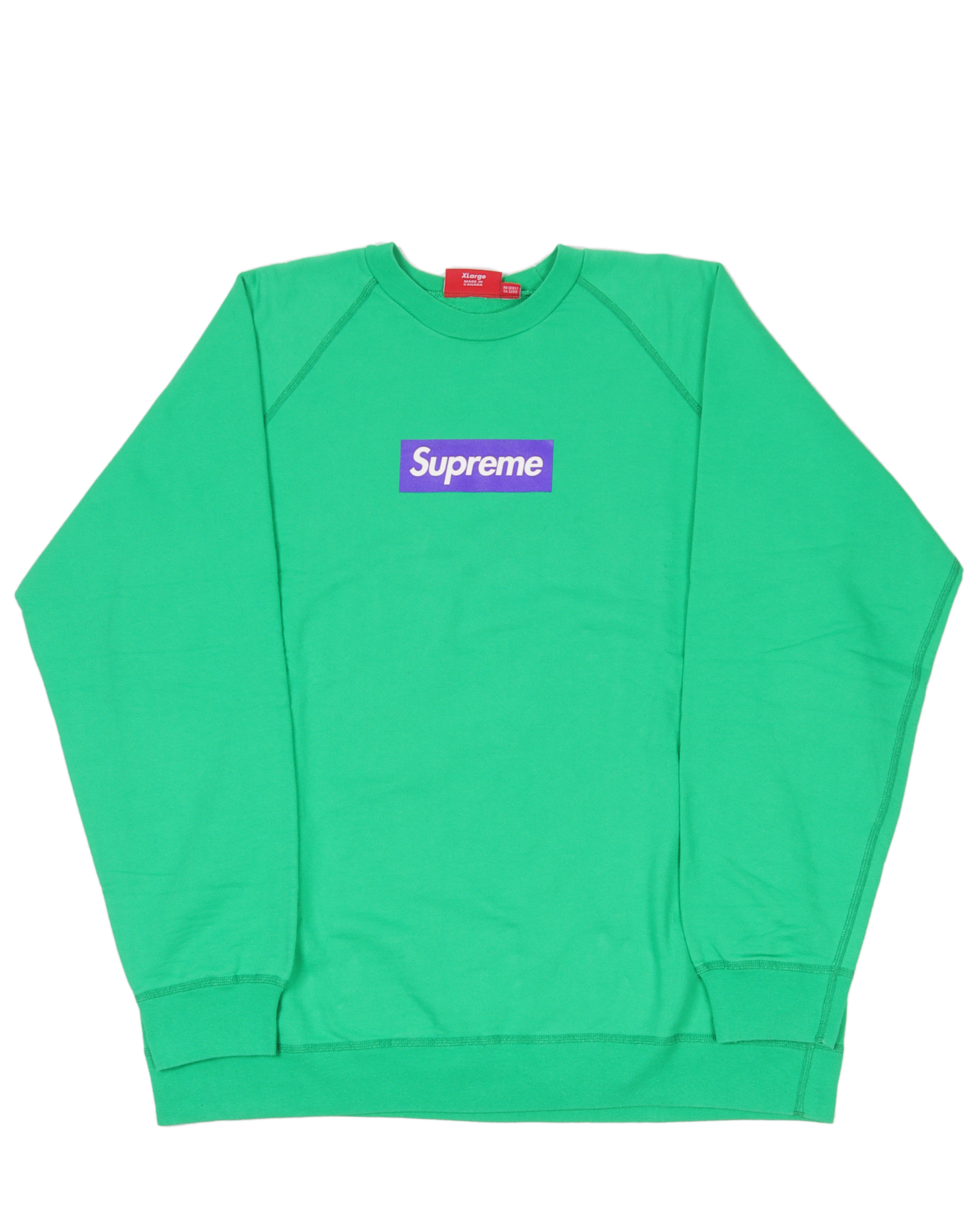 2007 Supreme Purple Box Logo Crewneck Sweatshirt - Vintage Streetwear Hoodie for Men & Women | Casual Wear, Urban Fashion, Collector's Item