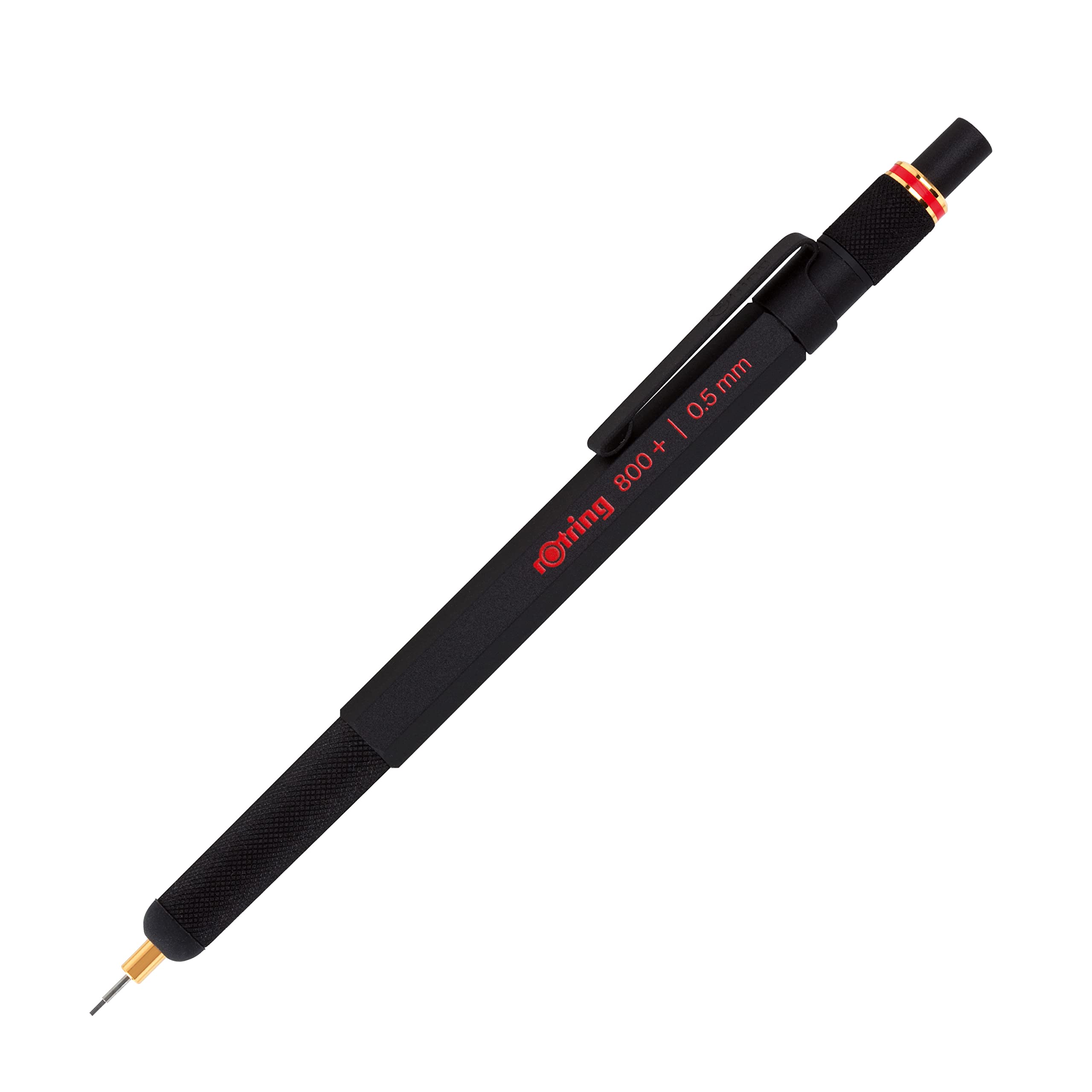 Rotring 800+ 0.5mm Mechanical Pencil with Touchscreen Stylus - Black Drafting Pencil for Engineers, Architects & Artists - Perfect for Sketching, Note-Taking & Digital Design