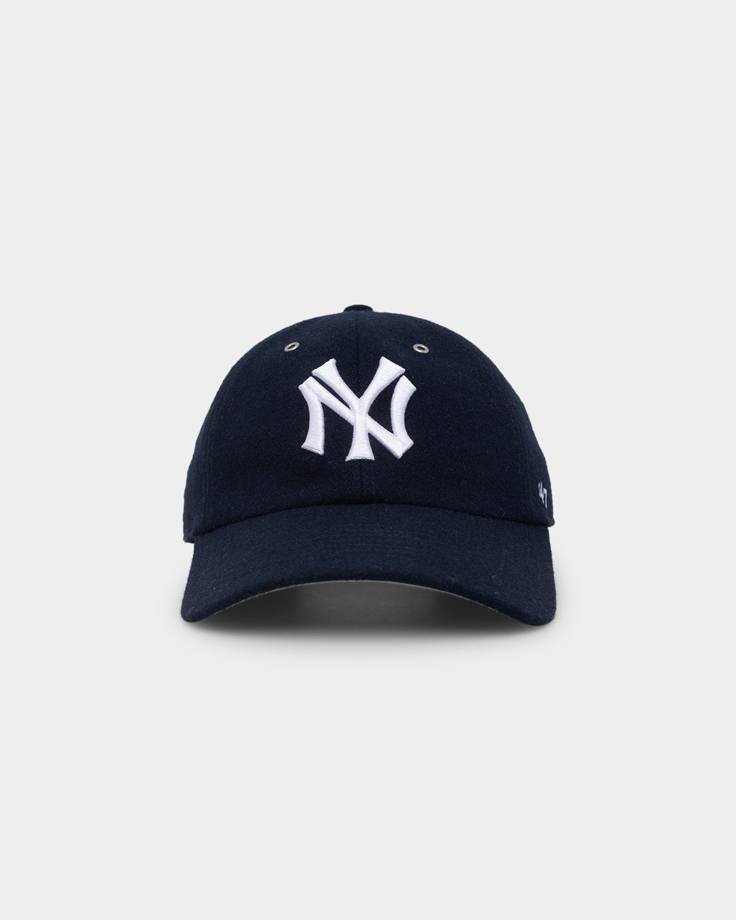 New York Yankees '47 Clean Up Strapback Wool Baseball Cap - Navy Blue Adjustable Hat for Men & Women - Perfect for Baseball Games, Streetwear & Casual Outfits