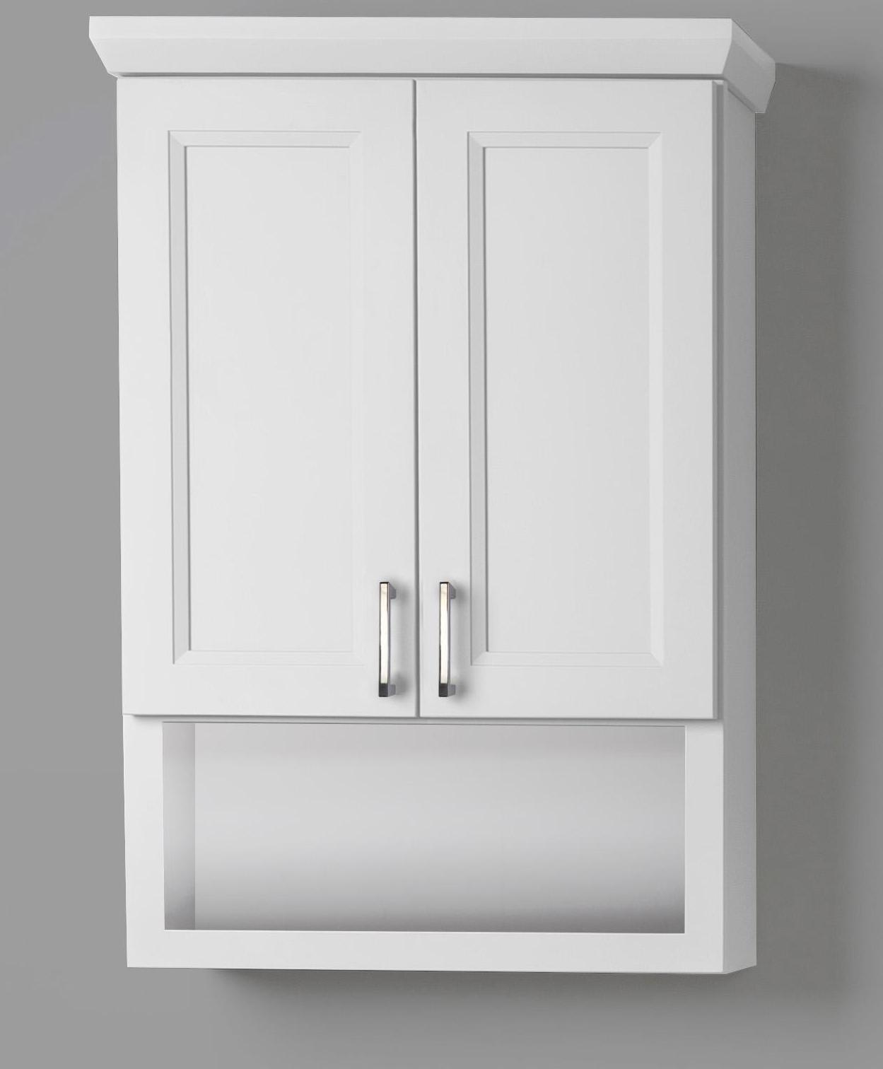 2 Door Bathroom Storage Cabinet - Classic Bellrose White Painted Finish - OTJ BROSEW Stonewood Cabinetry - Perfect for Bathroom Organization & Small Space Storage