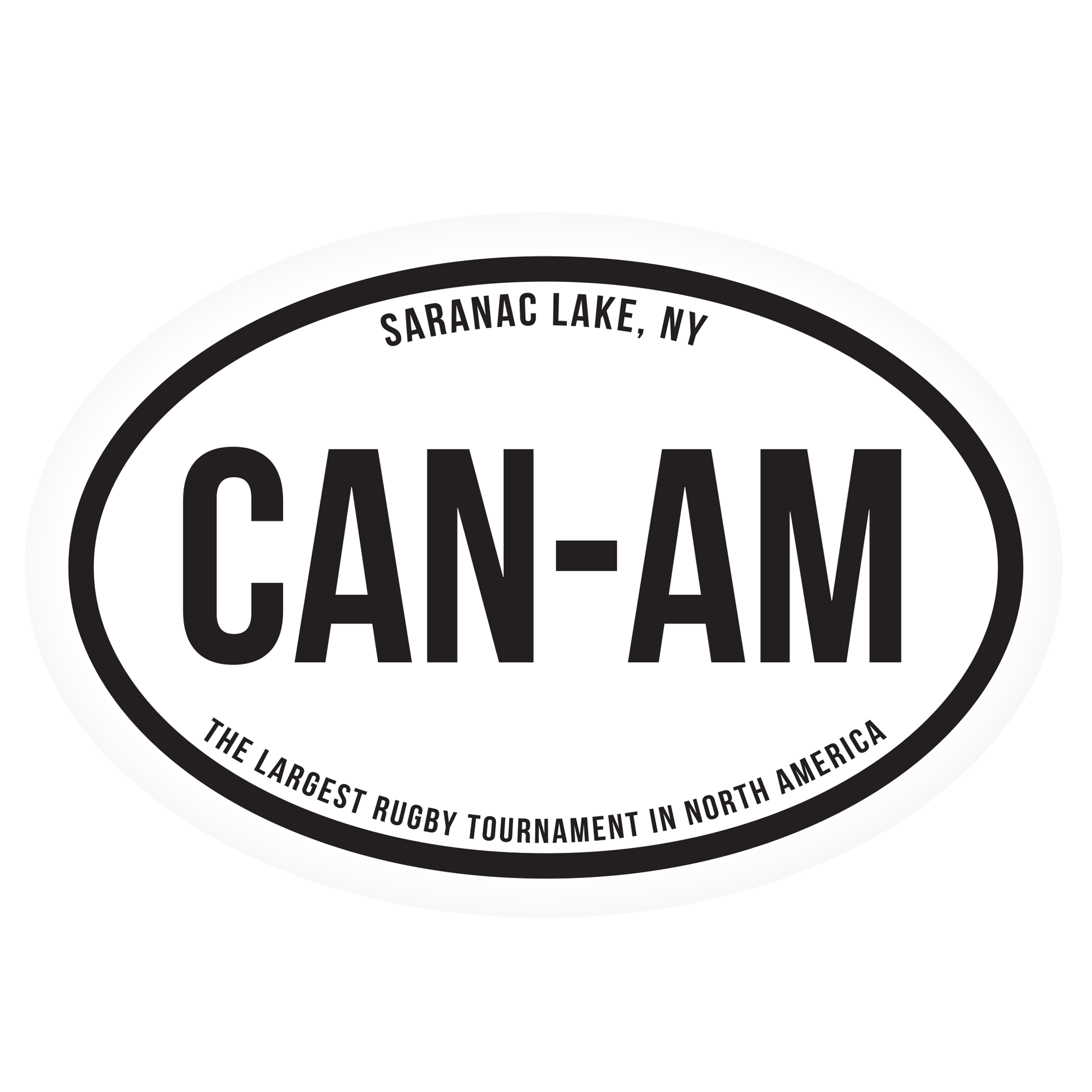 CAN AM Rugby BW Oval Sticker - Waterproof Vinyl Decal for Cars, Laptops, Helmets - Perfect for Rugby Fans, Sports Enthusiasts & Team Spirit