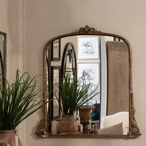 Bella Vita Mantle Mirror - Antique Gold Finish 100cm - Elegant Wall Decor for Living Room, Bedroom & Entryway