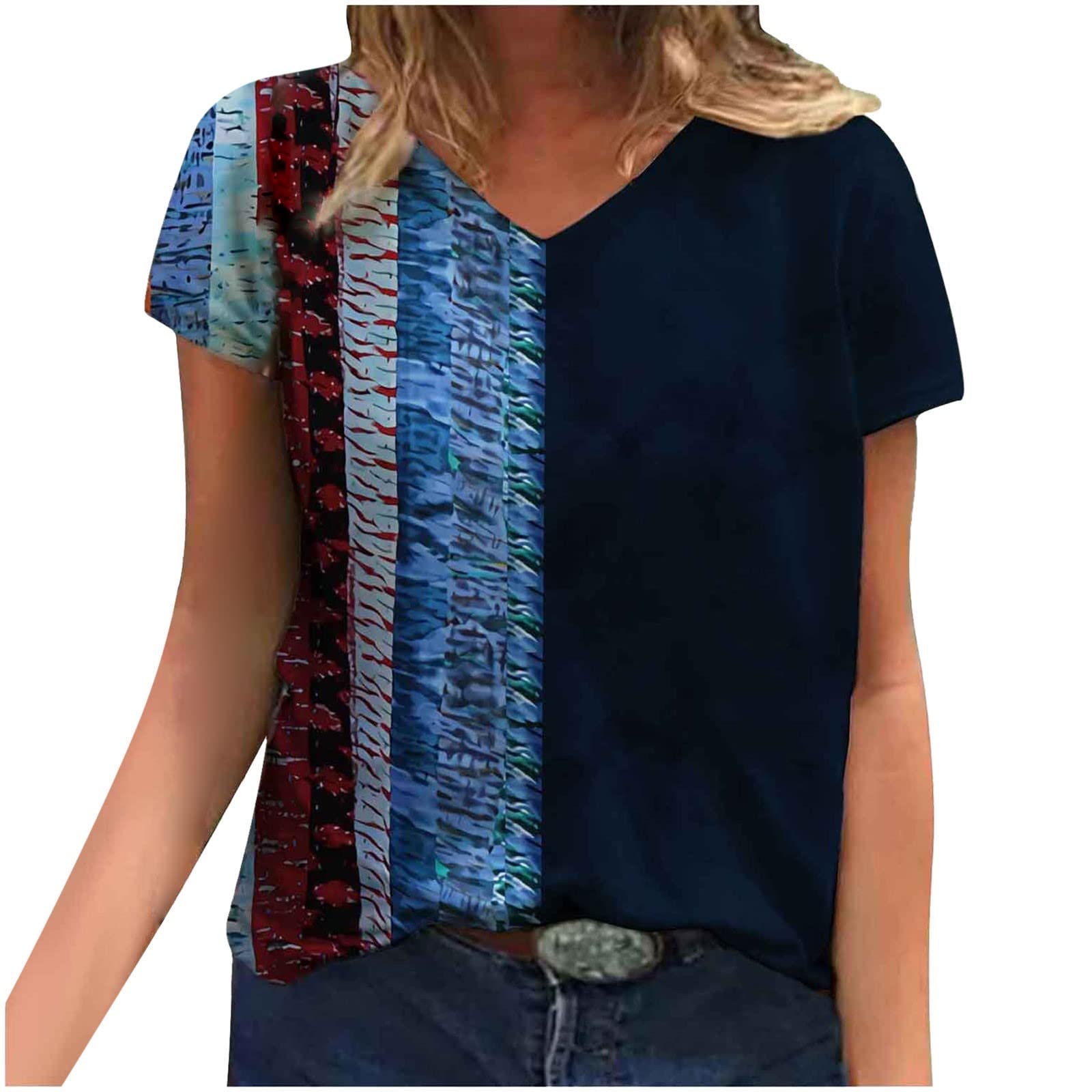 Women's Loose Fit V-Neck Blouses & Basic Tee Shirts - Comfortable Casual Tops for Everyday Wear, Work, and Weekend Outings