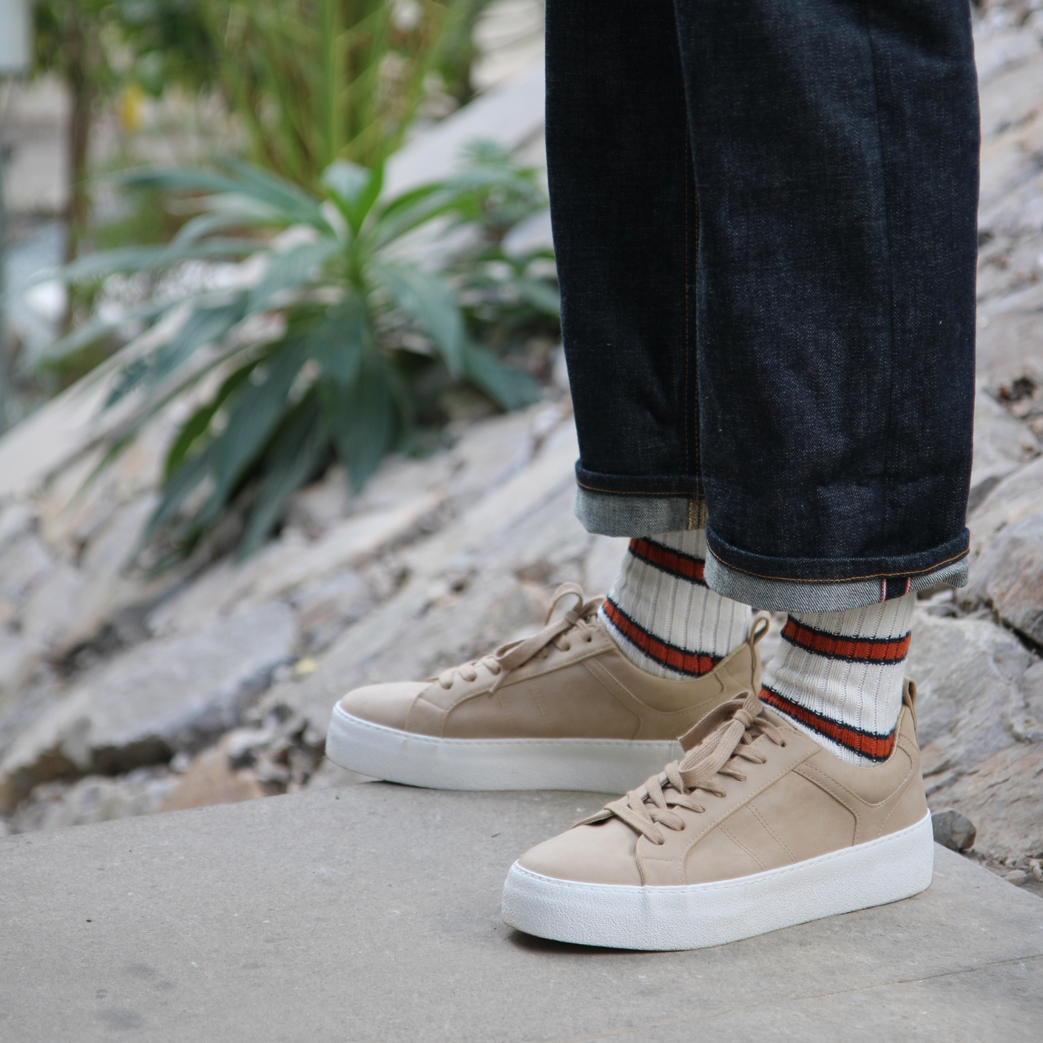 Men's Military Stripe Pure Cotton Socks - Breathable & Durable Casual Socks for Outdoor, Hiking, and Everyday Wear
