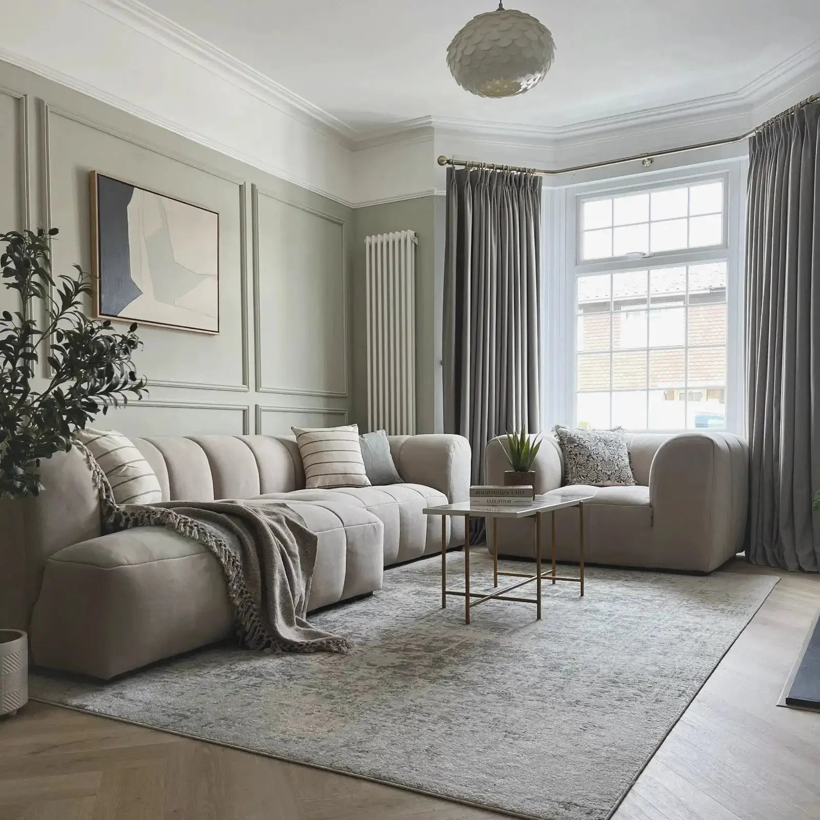 Premium Karin 100% Pure Wool Pleated Curtains - Thermal Insulated, Noise Reducing for Living Room, Bedroom & Office