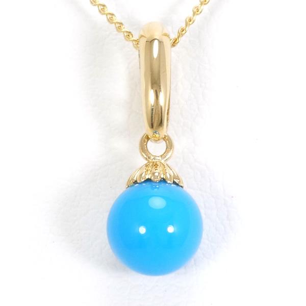 18K Yellow Gold Turquoise Necklace - Elegant Handmade Jewelry for Women, Perfect Gift for Birthday, Anniversary & Special Occasions