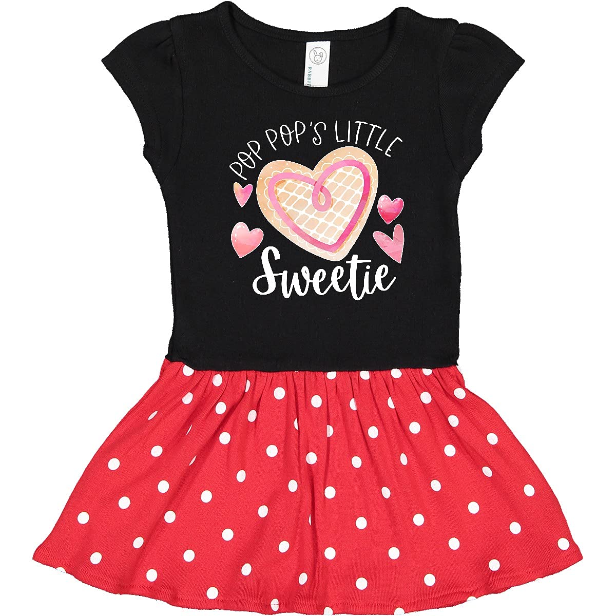 Inktastic Pop Pop's Little Sweetie Pink Heart Cookie Infant Dress - Adorable Baby Girl Outfit for Holidays, Parties & Family Photos