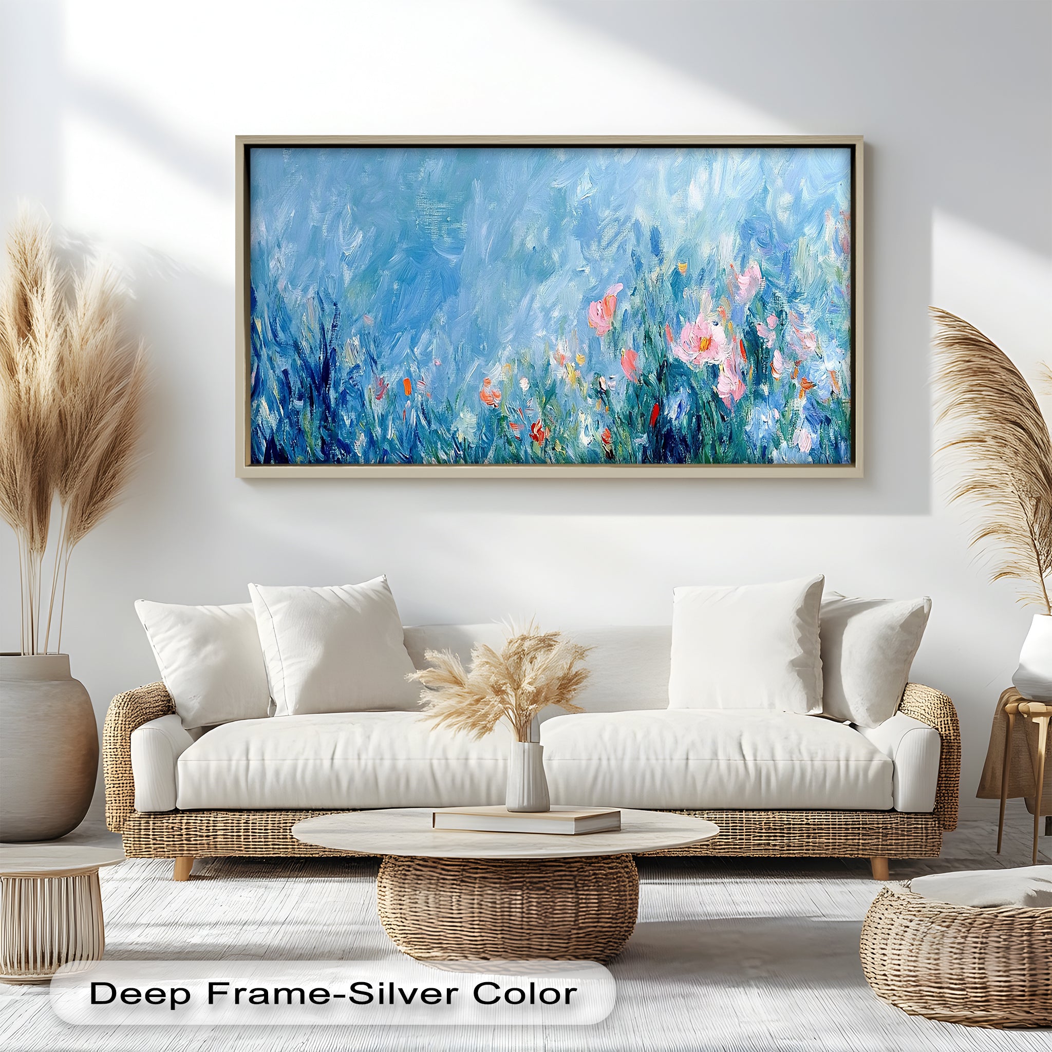 Abstract Floral Impressionist Oil Painting - Handmade Canvas Wall Art for Living Room, Bedroom & Office Decor