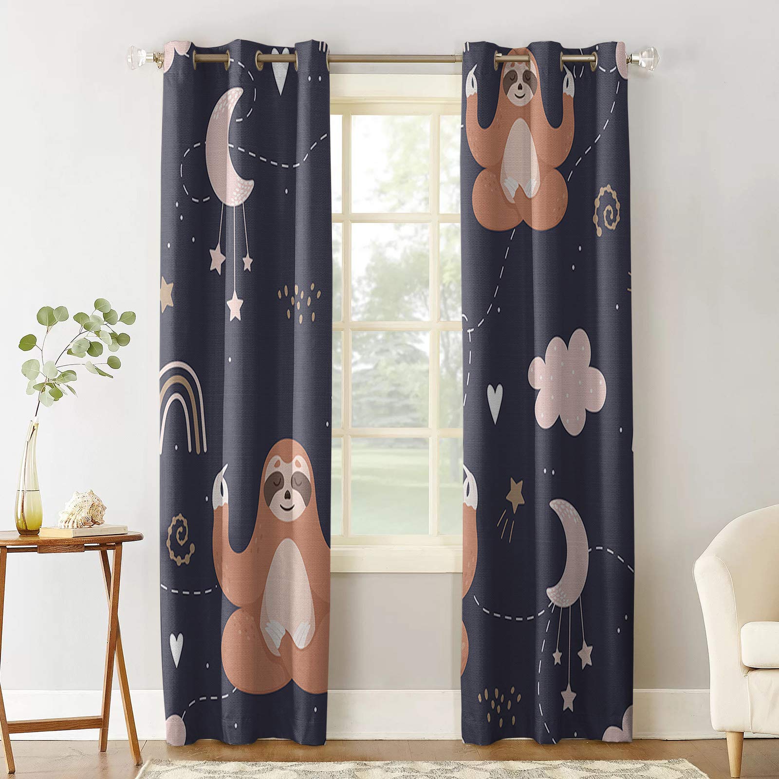 Blackout Curtains for Bedroom & Living Room - Thermal Insulated Room Darkening Drapes with Grommets, Noise Reducing Window Curtains (2 Panels, 52x63 Inches) - Perfect for Meditation, Sleep & Home Theater