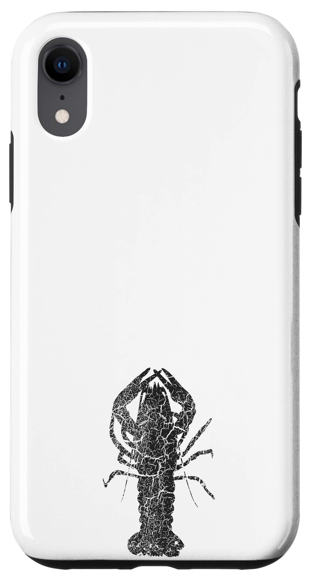 Vintage Lobster Print iPhone XR Case - Distressed Design Protective Cover for iPhone XR - Perfect for Beach, Summer & Seafood Lovers