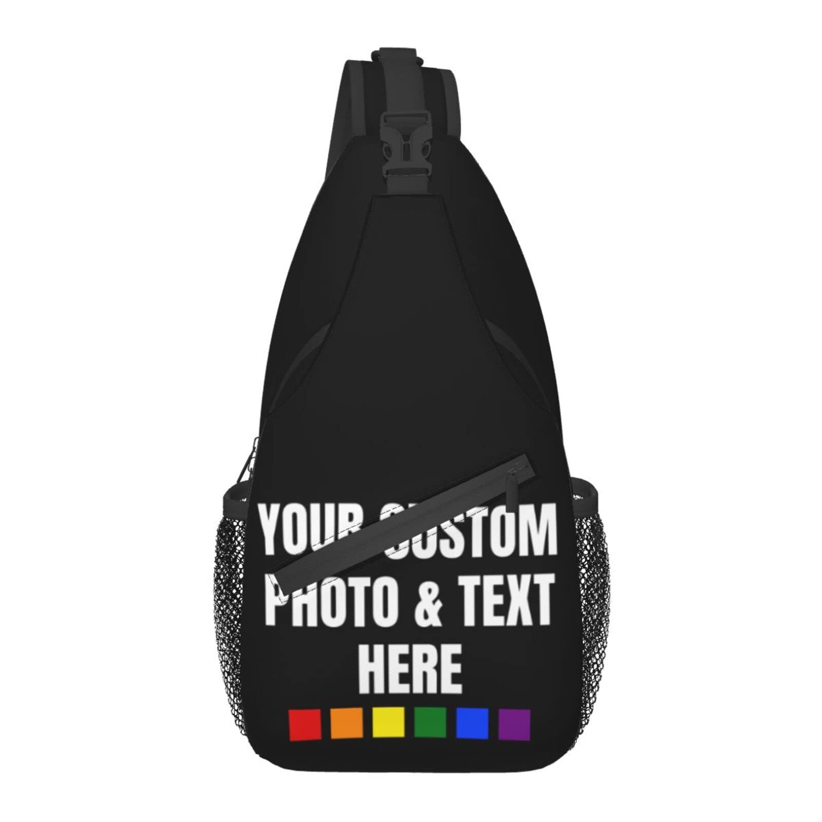Custom Sling Bag for Men & Women - Personalized Crossbody Backpack with Text/Image Printing - Durable Travel & Hiking Daypack for Outdoor Adventures, Commuting & Daily Use