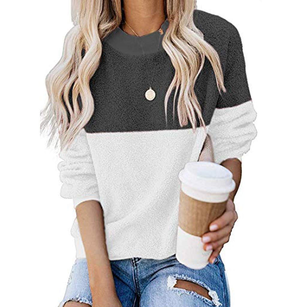 Women's Sherpa Fleece Pullover Hoodie - Soft Fuzzy Long Sleeve Crewneck Sweatshirt for Casual Wear | Cozy Winter Outerwear & Lounge Tops