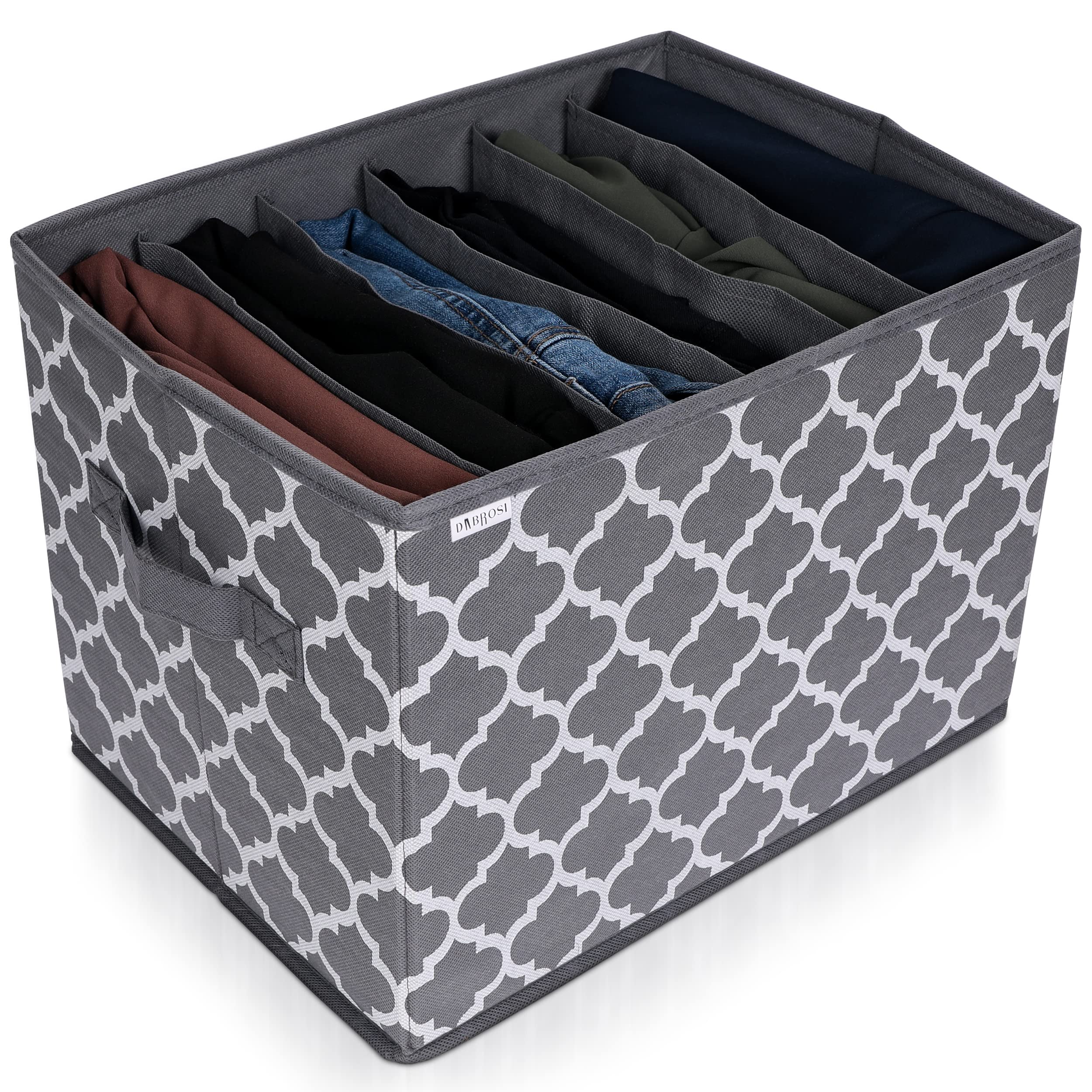 DABROSI 6-Grid Large Wardrobe Clothes Organizer for Folded Pants, Jeans & Sweaters - Closet Shelf & Dresser Storage Solution | Perfect for Bedroom Organization & Space Saving