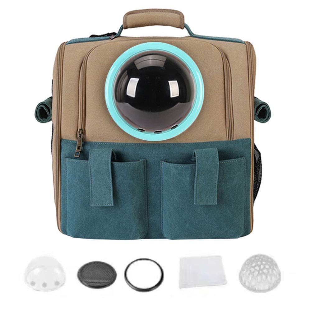 Portable Space Capsule Pet Carrier Backpack for Dogs, Cats, Puppies & Rabbits - Bubble Design Travel Handbag for Small Pets (Blue) | Perfect for Air Travel, Hiking & Outdoor Adventures