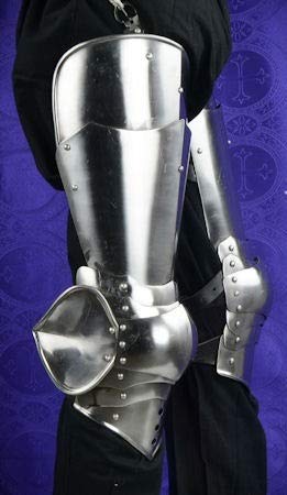 15th Century German Medieval Gothic Leg Armor - 18 Gauge Steel Leg Guards for LARP, Reenactment & Cosplay | Authentic Knight Armor for Renaissance Fairs & Historical Events