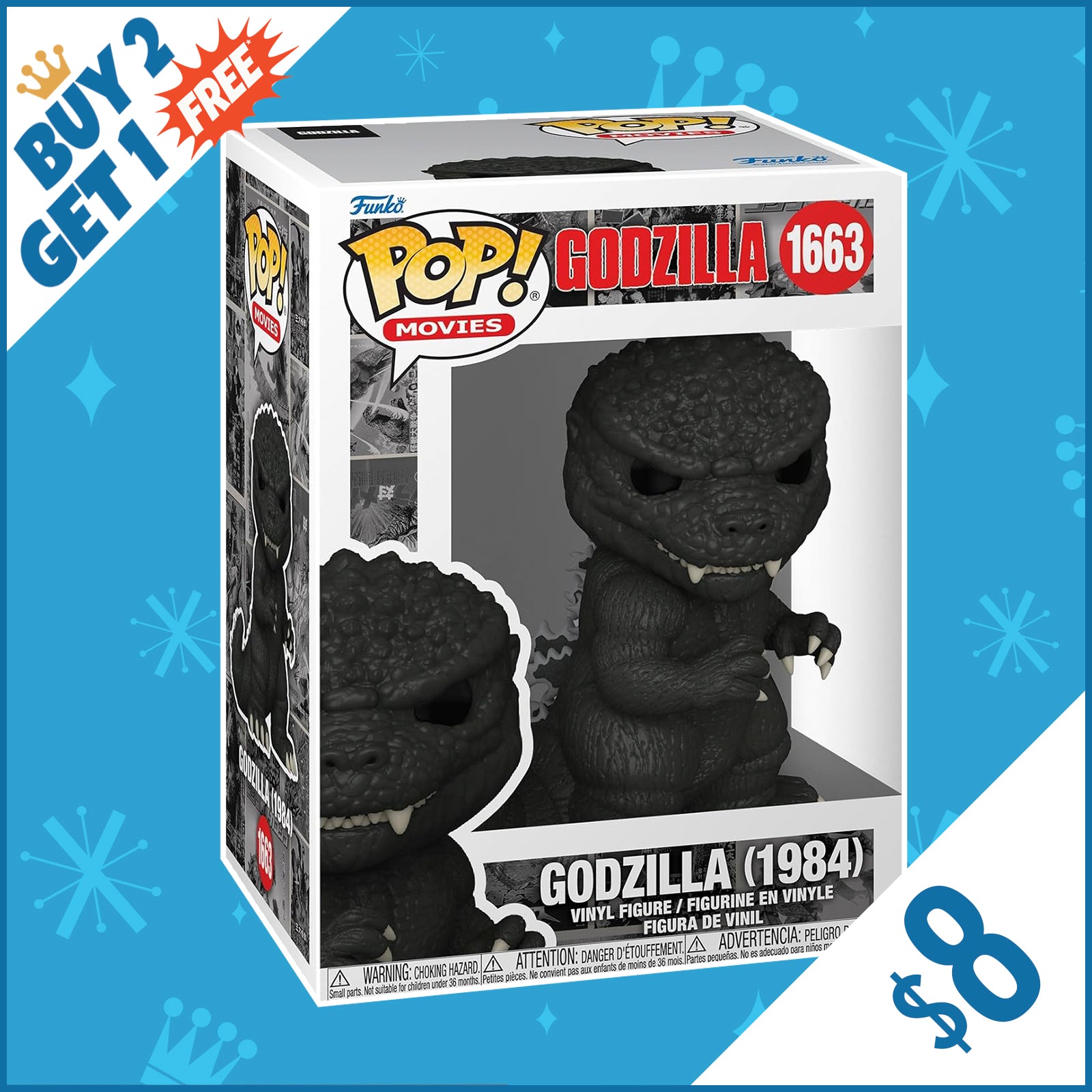 Funko Pop! Godzilla 1984 Vinyl Figure #1663 - Exclusive Collectible Toy for Fans | Perfect for Home Display, Office Decor & Gift Giving