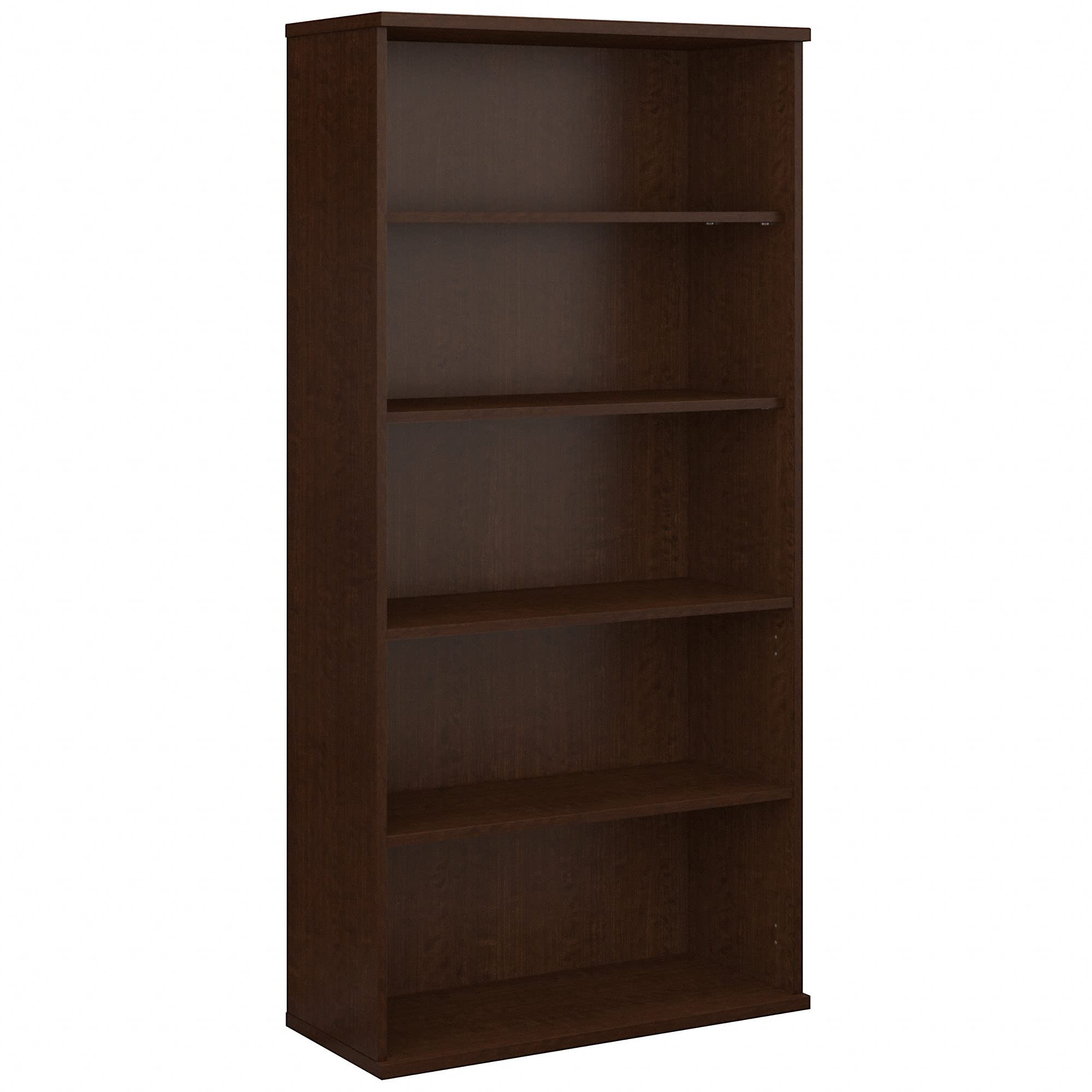 Bush Business Furniture Series C 36-Inch Wide 5-Shelf Bookcase in Mocha Cherry - Perfect for Home Office, Study Room & Library Storage